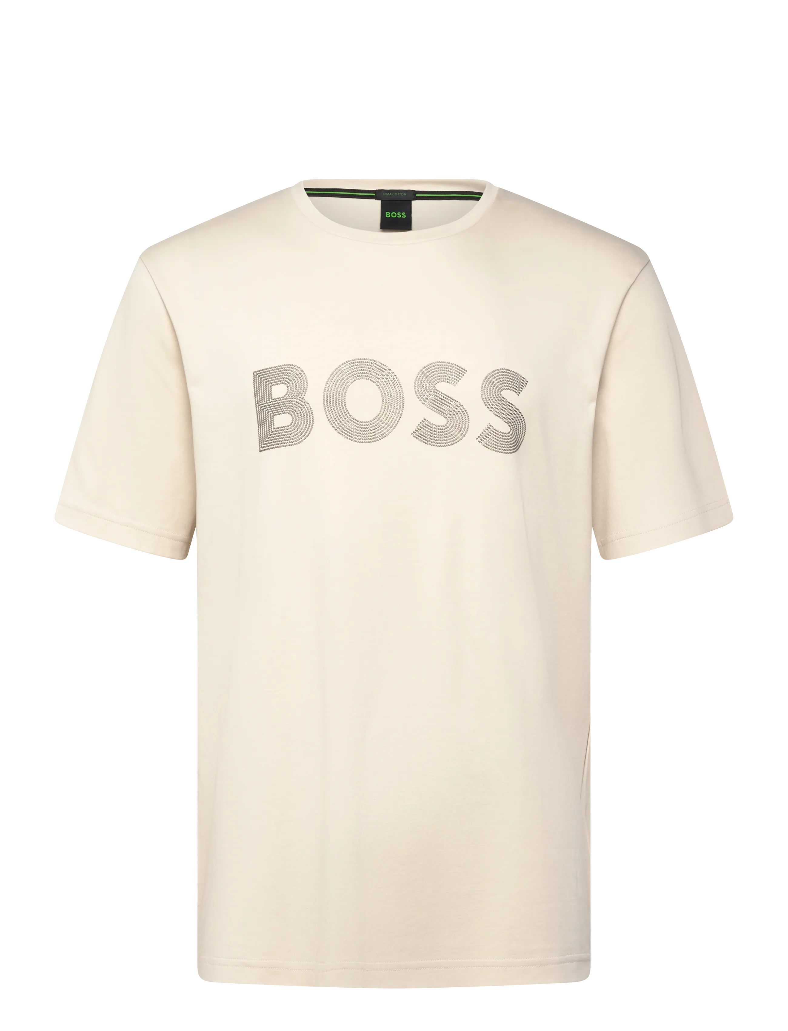 BOSS Tee Logo Future - BOSS Green - OPEN WHITE / cream