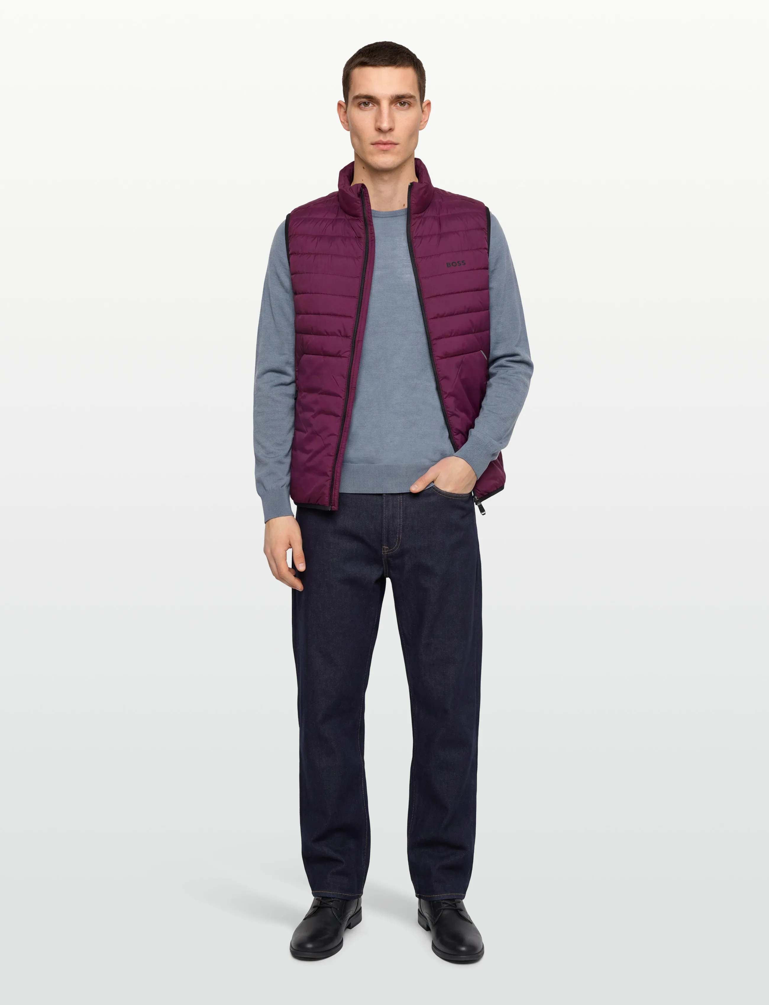 BOSS V_Urbanex Vest, L, Burgundy, Sport Overtøj > Sport Veste, Herre