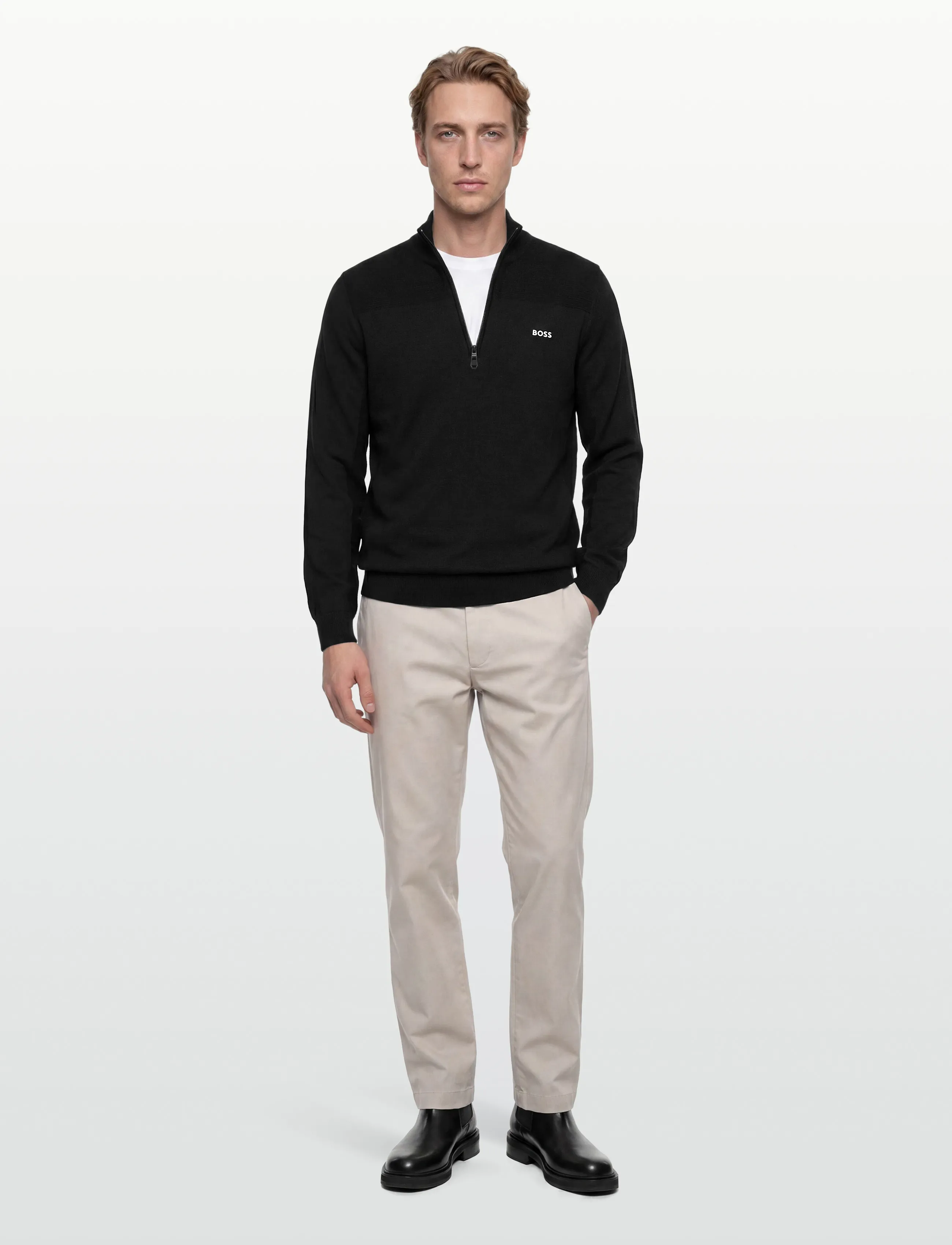 BOSS - KN_Momentum-X QZ - fleece og mellemlag - black - 0