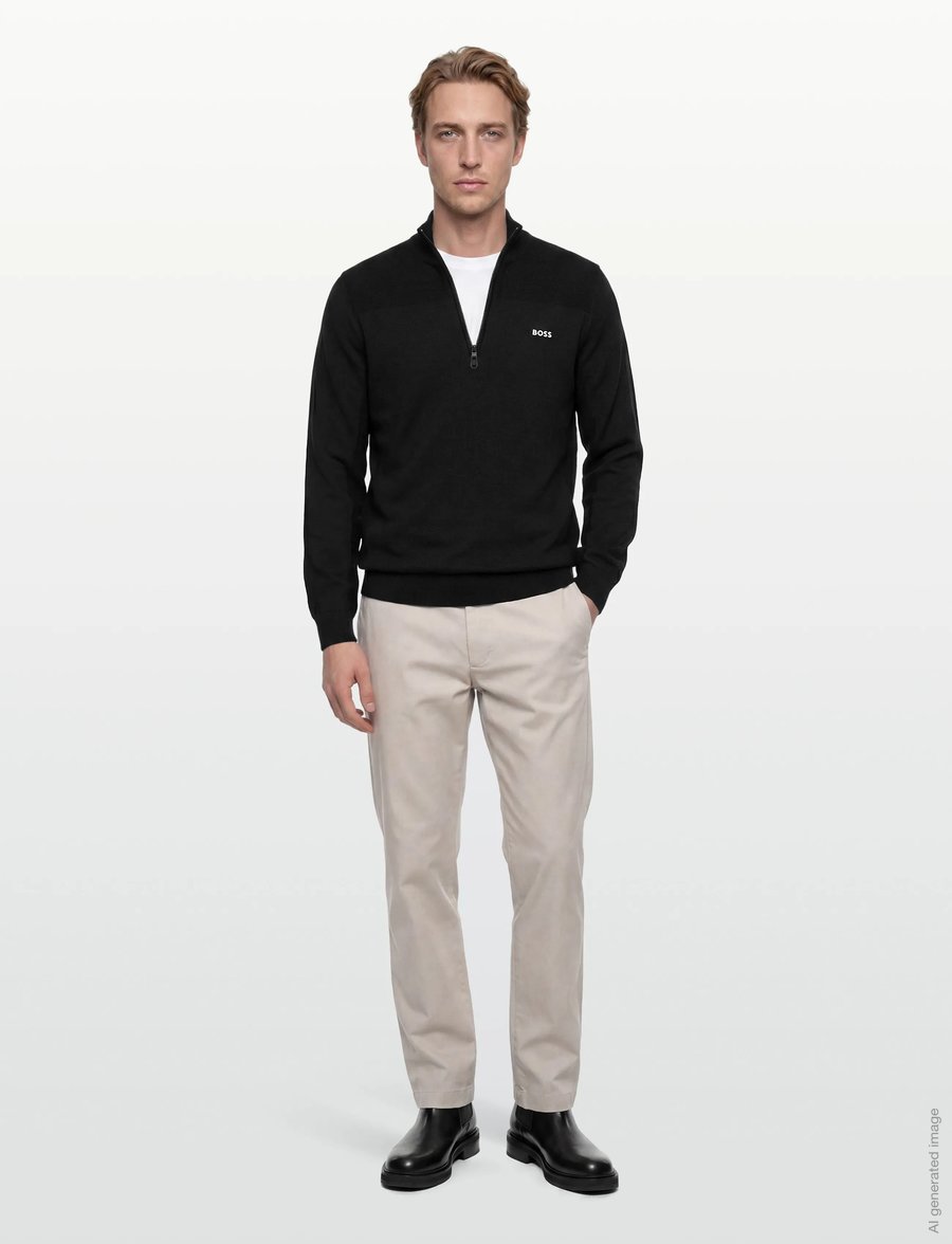 BOSS - KN_Momentum-X QZ - fleece og mellemlag - black - 0