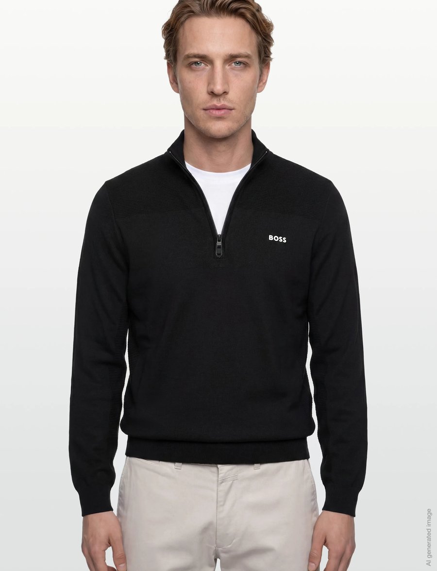 BOSS - KN_Momentum-X QZ - fleece og mellemlag - black - 3