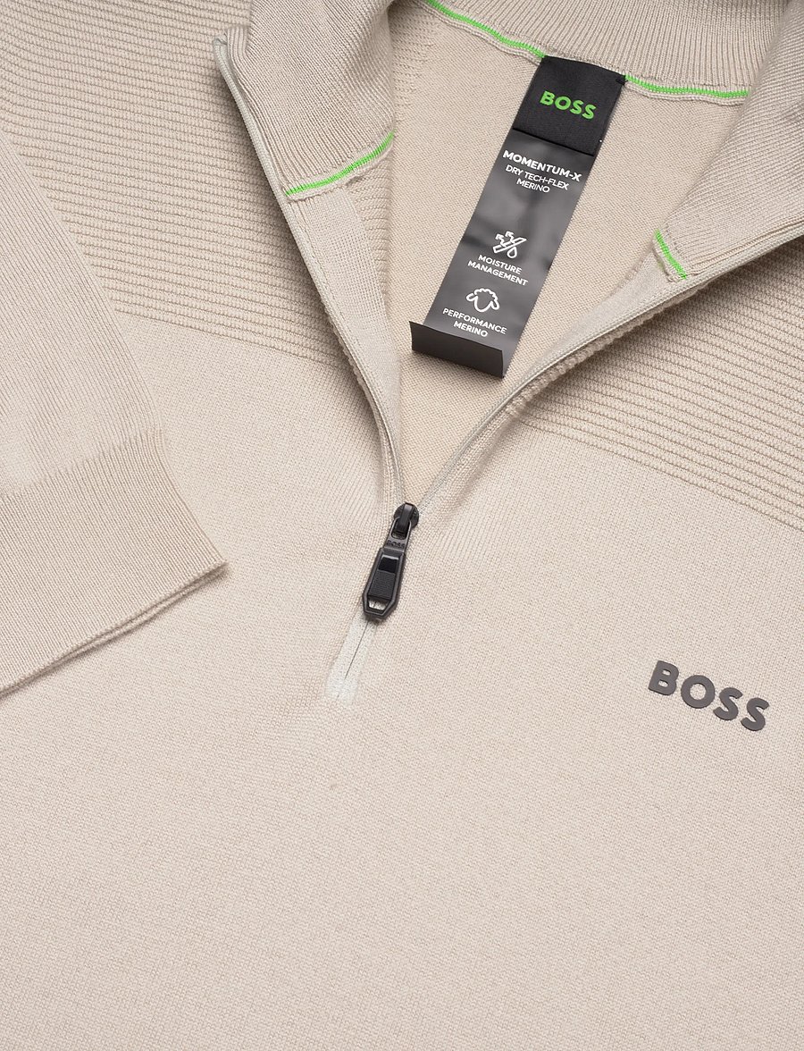 BOSS - KN_Momentum-X QZ - fleece og mellemlag - light beige - 2