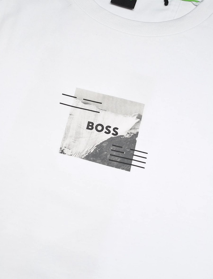 BOSS - Tee Stripe Zone - tops & t-shirts - white - 2