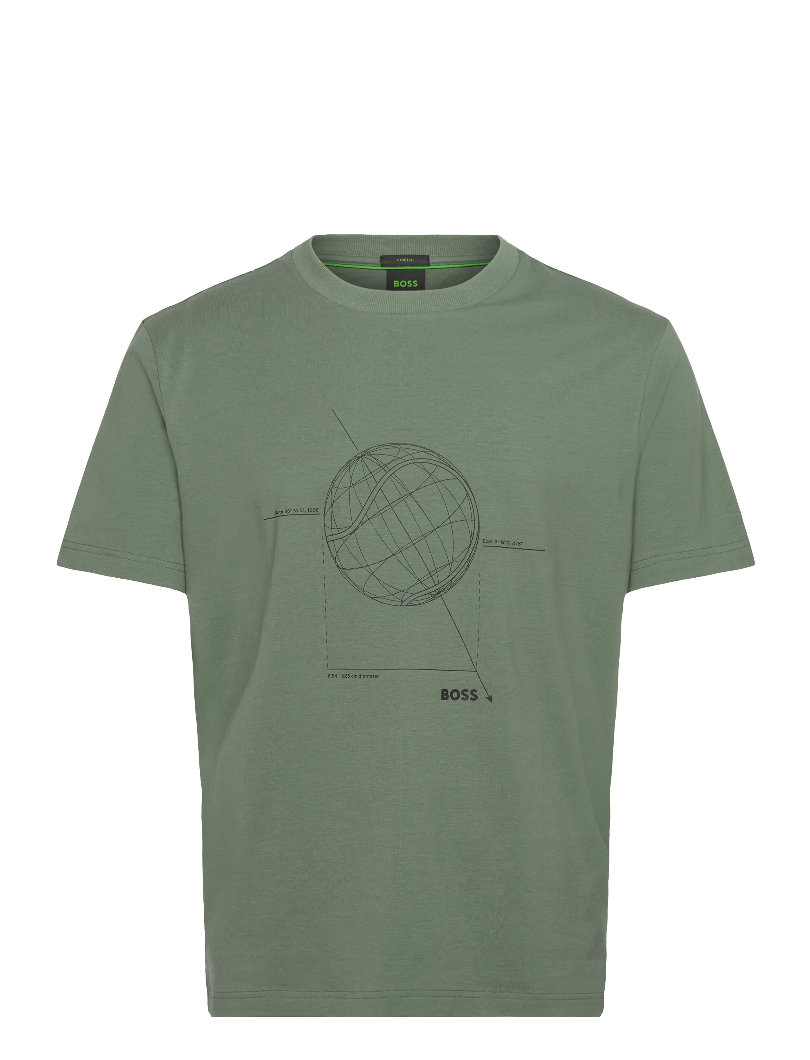 BOSS Ts_League Grx, S, T-shirts, Khakigrün - Short-sleeved, Männerswear