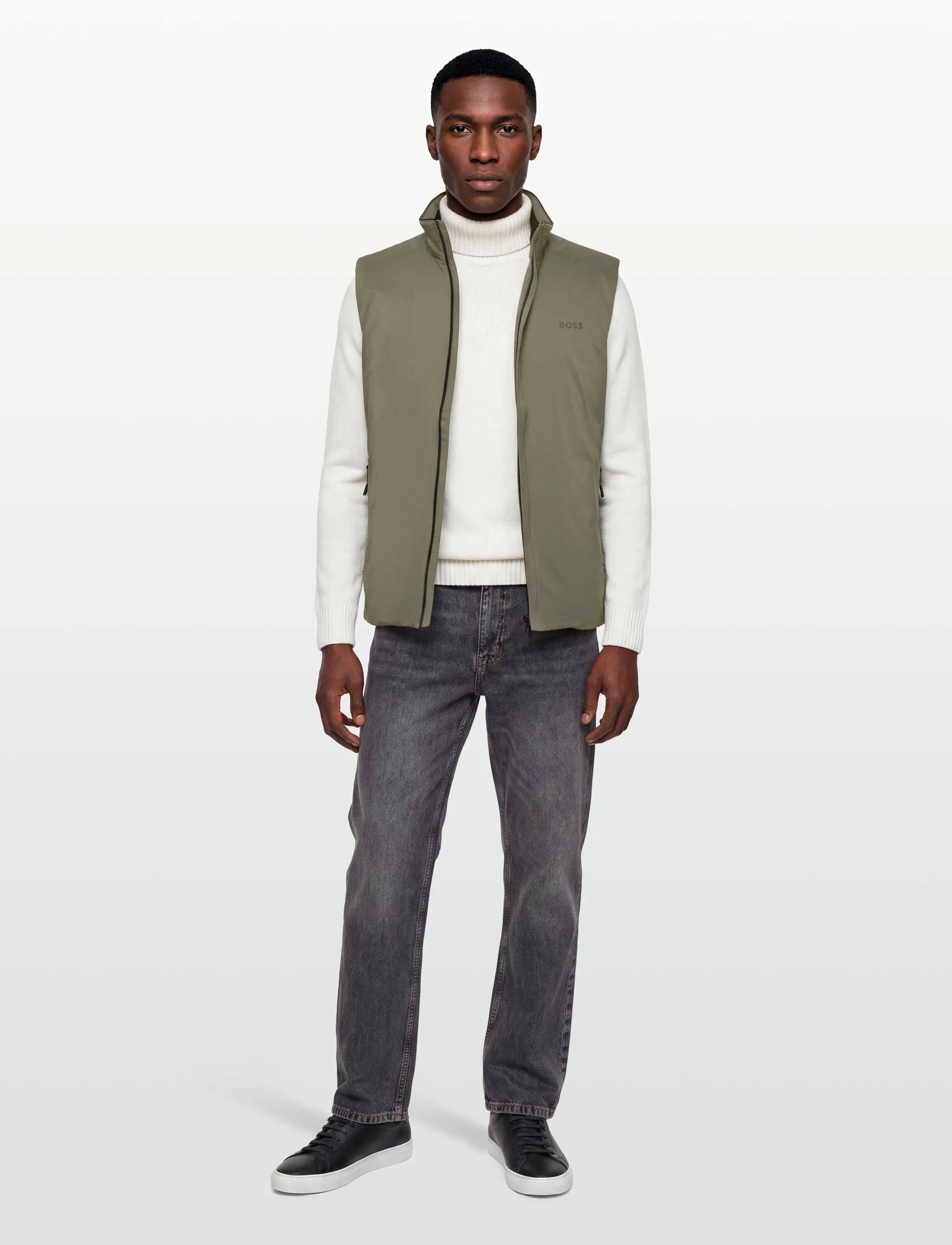 BOSS Ow_Lite-X Vest, S, Khaki green, Sport Overtøj > Sport Veste, Herre