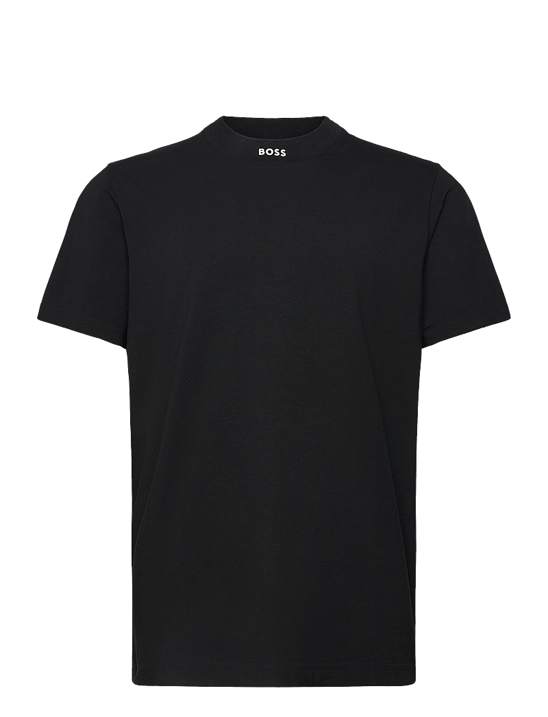 BOSS - Tee Collar Zone - kortærmede t-shirts - black - 0