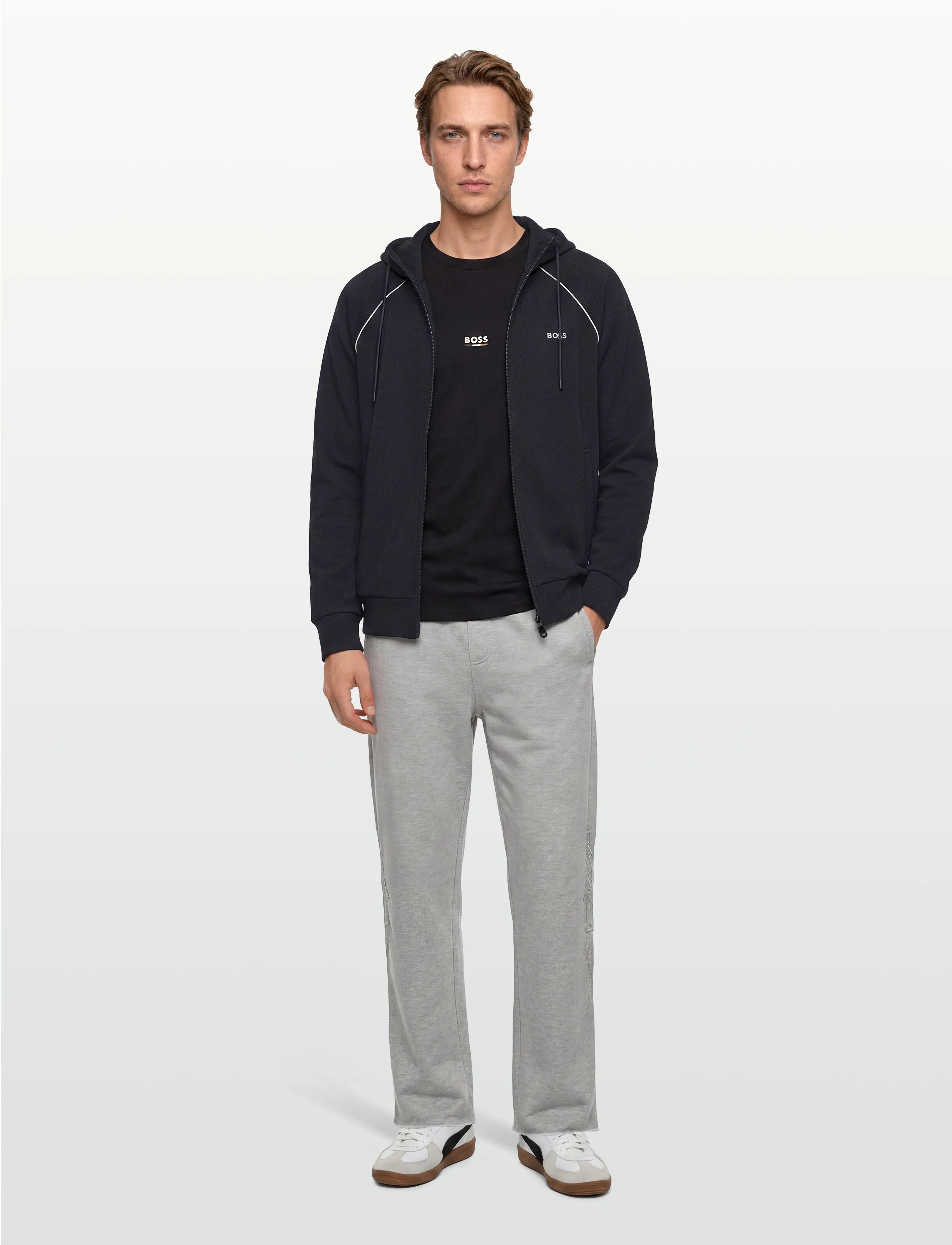 BOSS Sw_Join Saggy, L, Navy, Sport Sweatshirts & Hoodies > Sport Hoodies, Herre