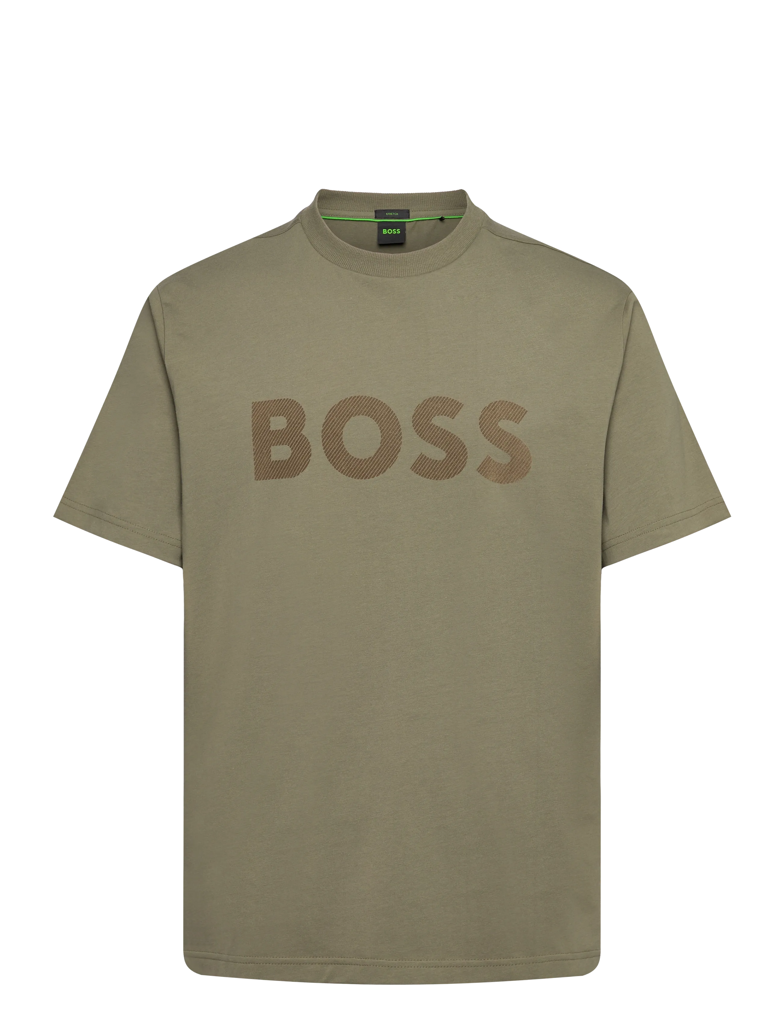 BOSS TS_Iconic Logo - Deals - DARK BEIGE / green