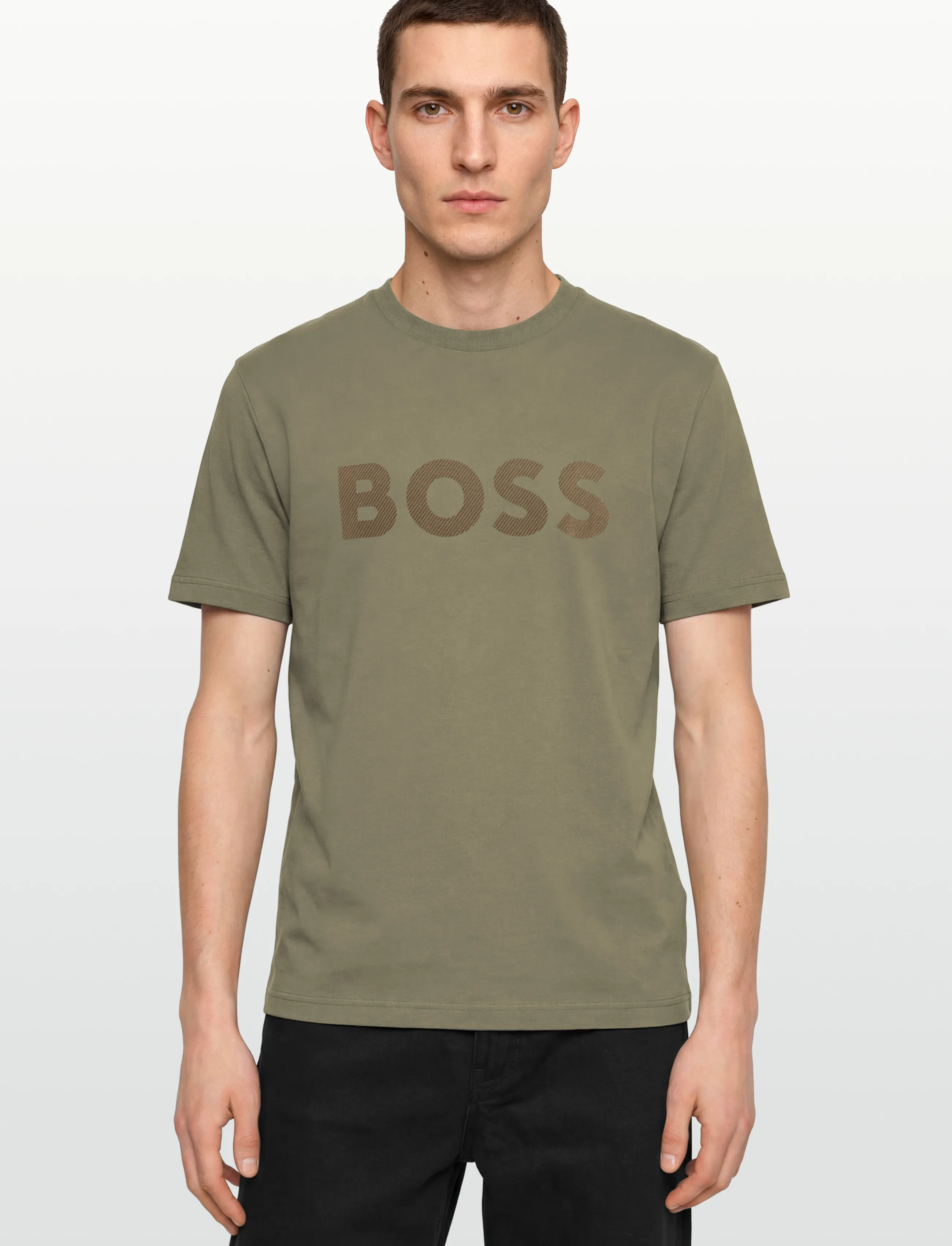 BOSS - TS_Iconic Logo - t-shirts - dark beige - 3