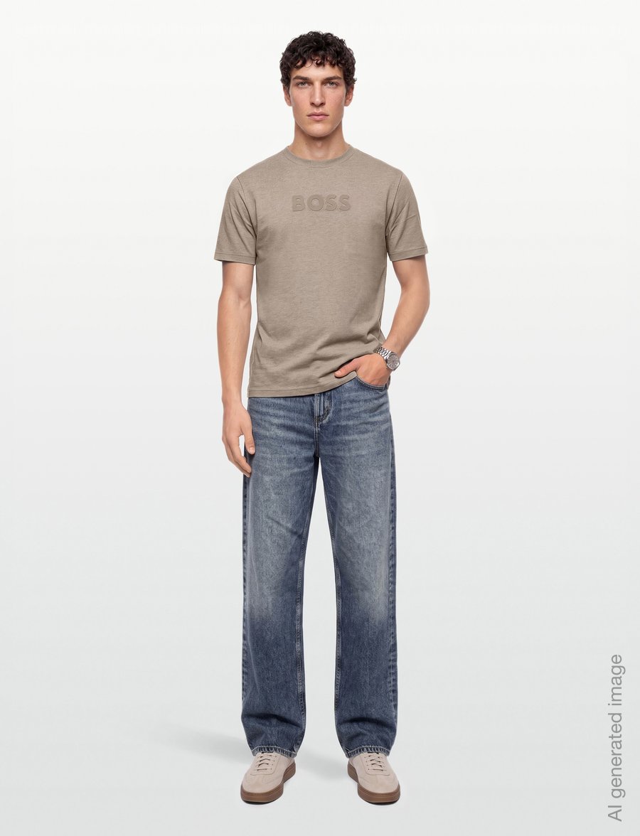 BOSS - TS_Logo - oberteile & t-shirts - light/pastel brown - 0