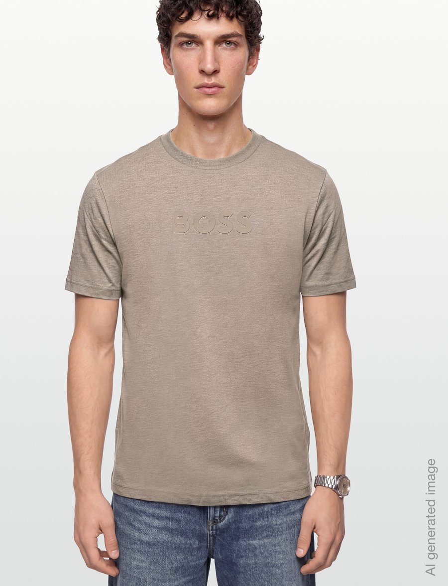 BOSS - TS_Logo - oberteile & t-shirts - light/pastel brown - 3