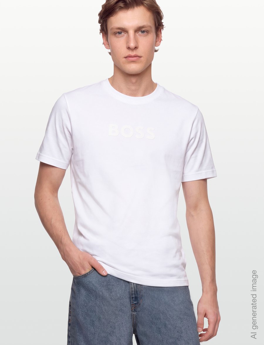 BOSS - TS_Logo - oberteile & t-shirts - natural - 3