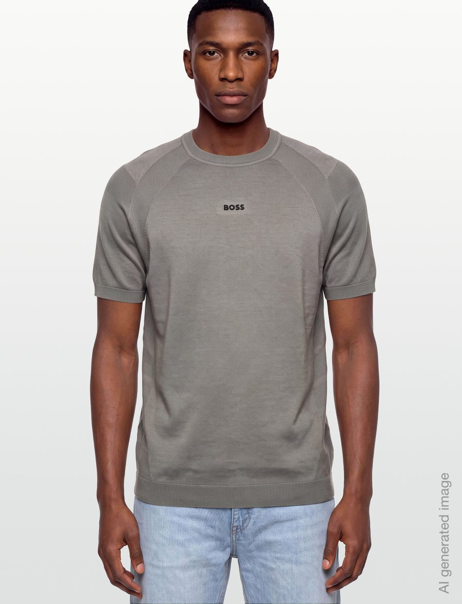BOSS - KN_Tour Seamless T - oberteile & t-shirts - open grey - 3