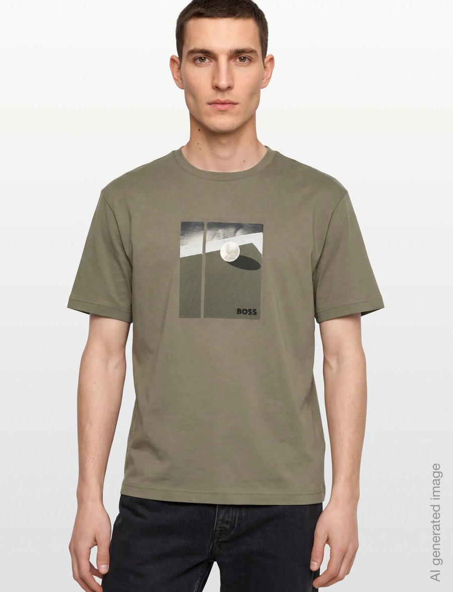 BOSS - TS_Join Relaxed GRX - oberteile & t-shirts - dark beige - 3