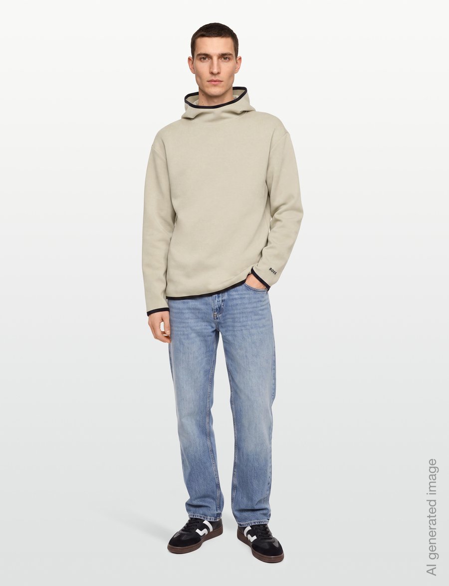 BOSS - SW_Snug Hood - kapuzenpullover - light beige - 0