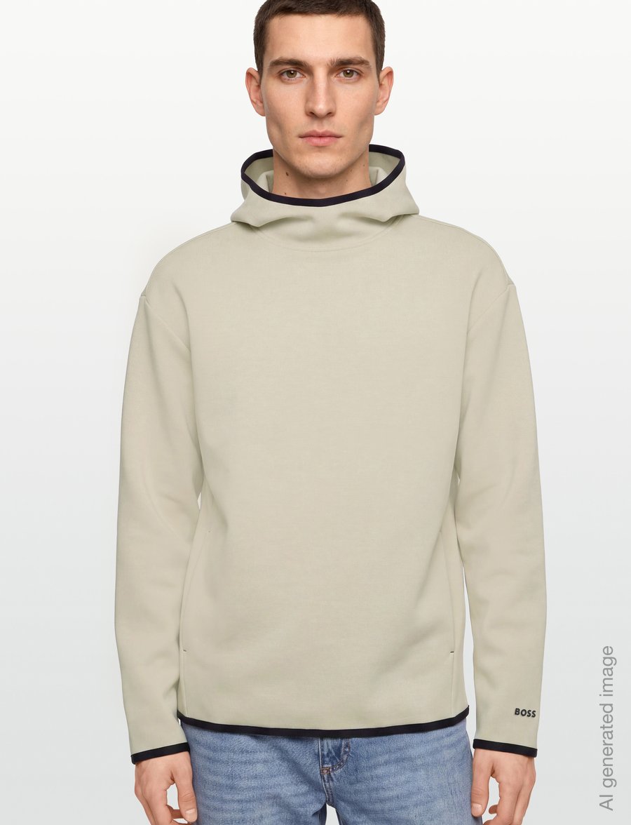 BOSS - SW_Snug Hood - kapuzenpullover - light beige - 3