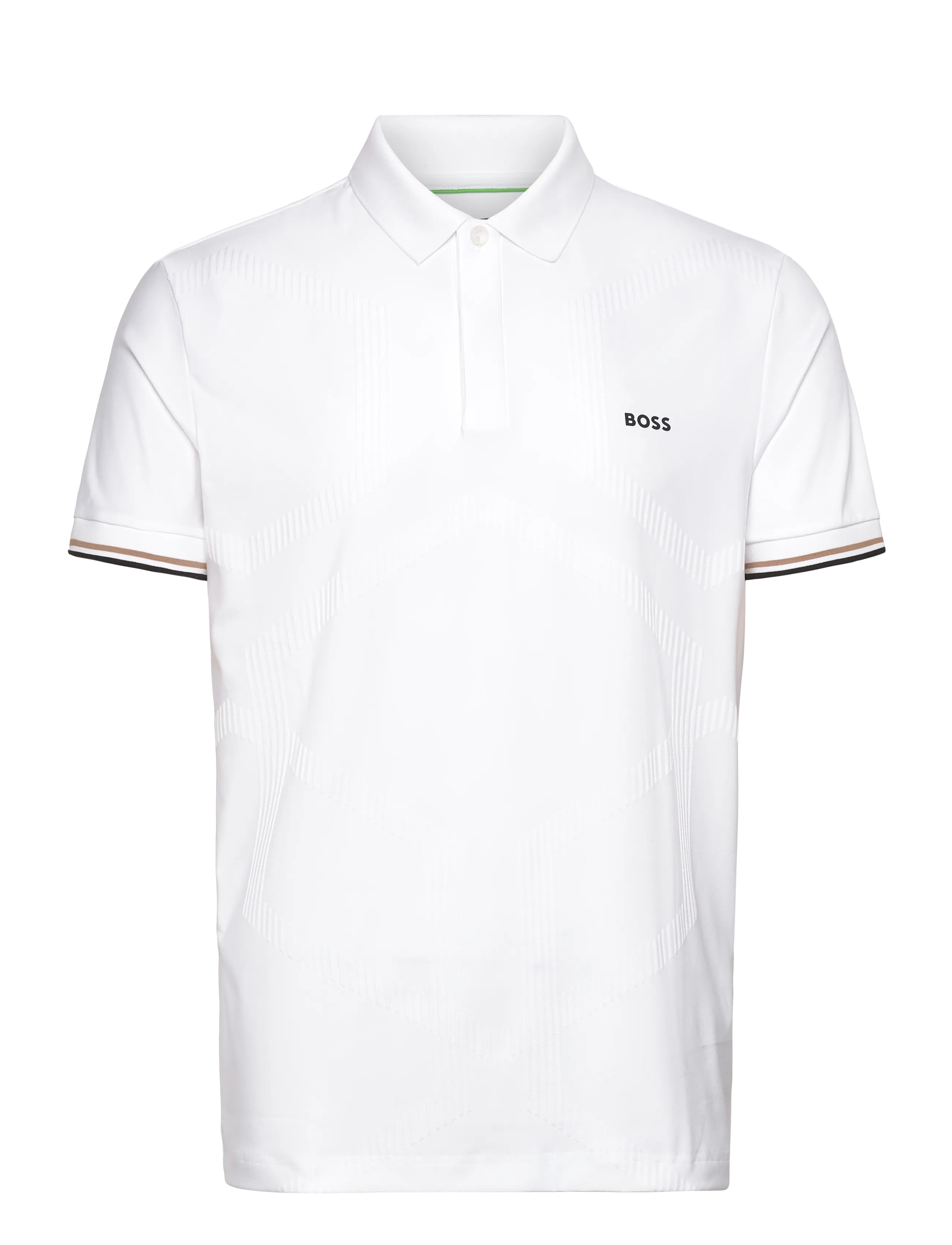 BOSS Pl_Goc Chip Hexa, S, Sport Polos, Weiß - Short-sleeved Männerswear