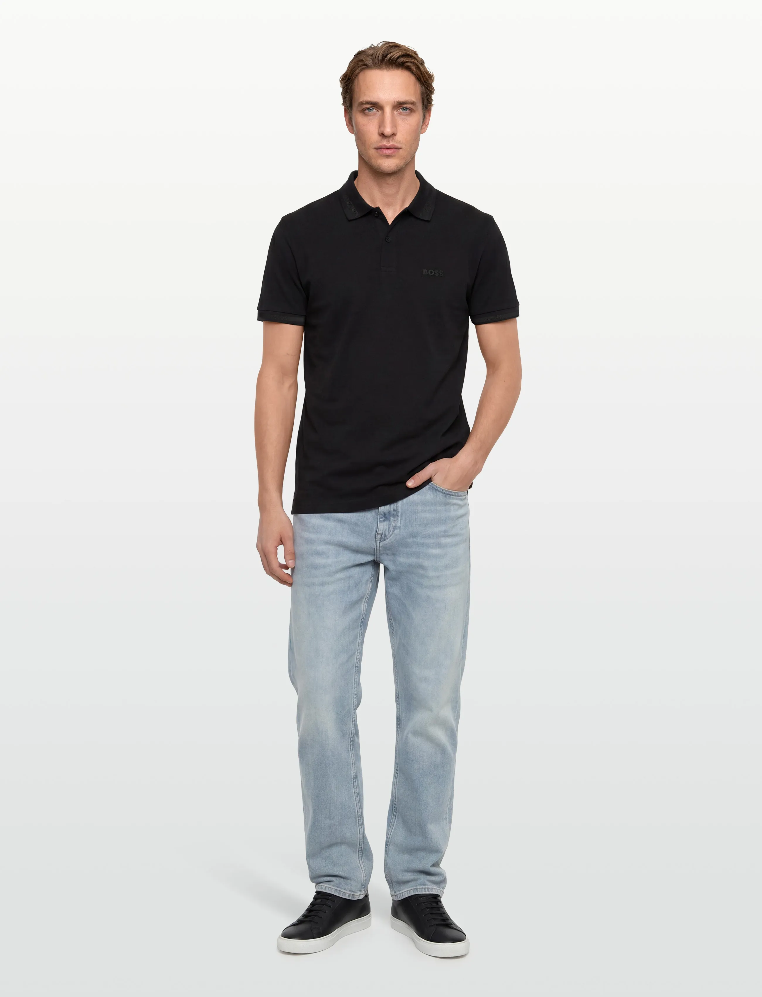 BOSS Pio 1, S, Black, Sport Polos > Sport Short-sleeved Polos, Herre