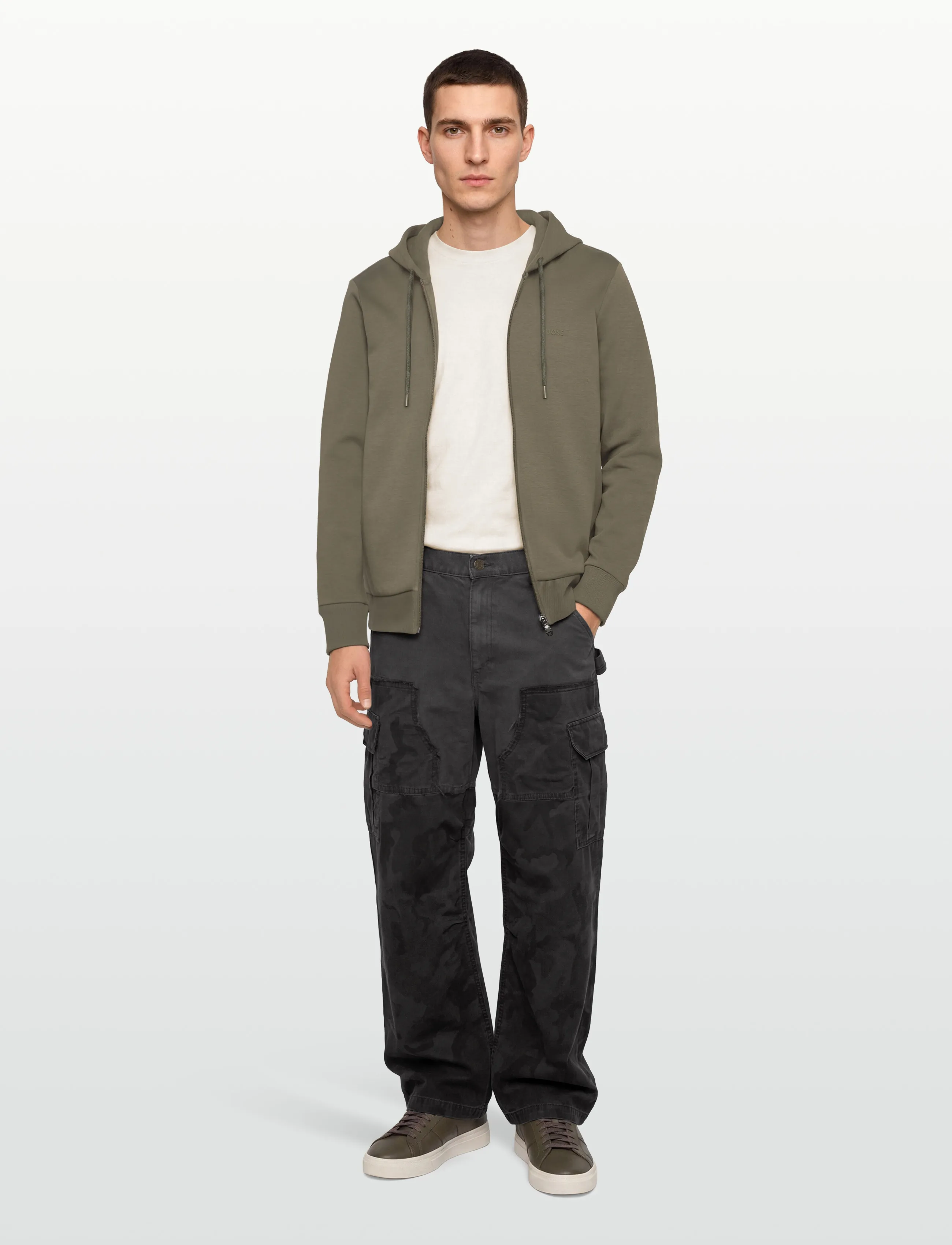 BOSS Saggy - Sporta džemperi - DARK BEIGE / khaki/green