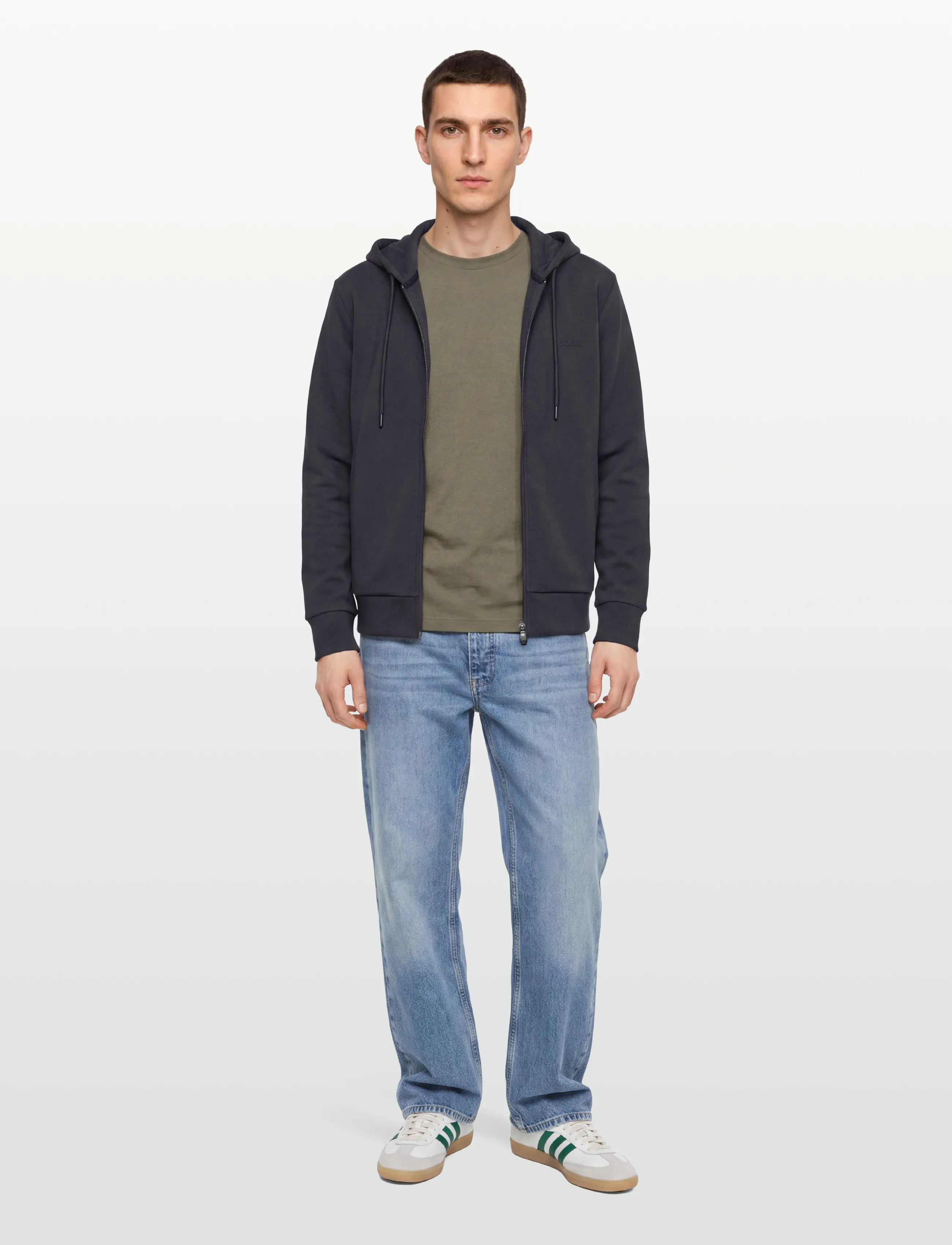 BOSS - Saggy - kapuutsiga dressipluusid - dark blue - 0