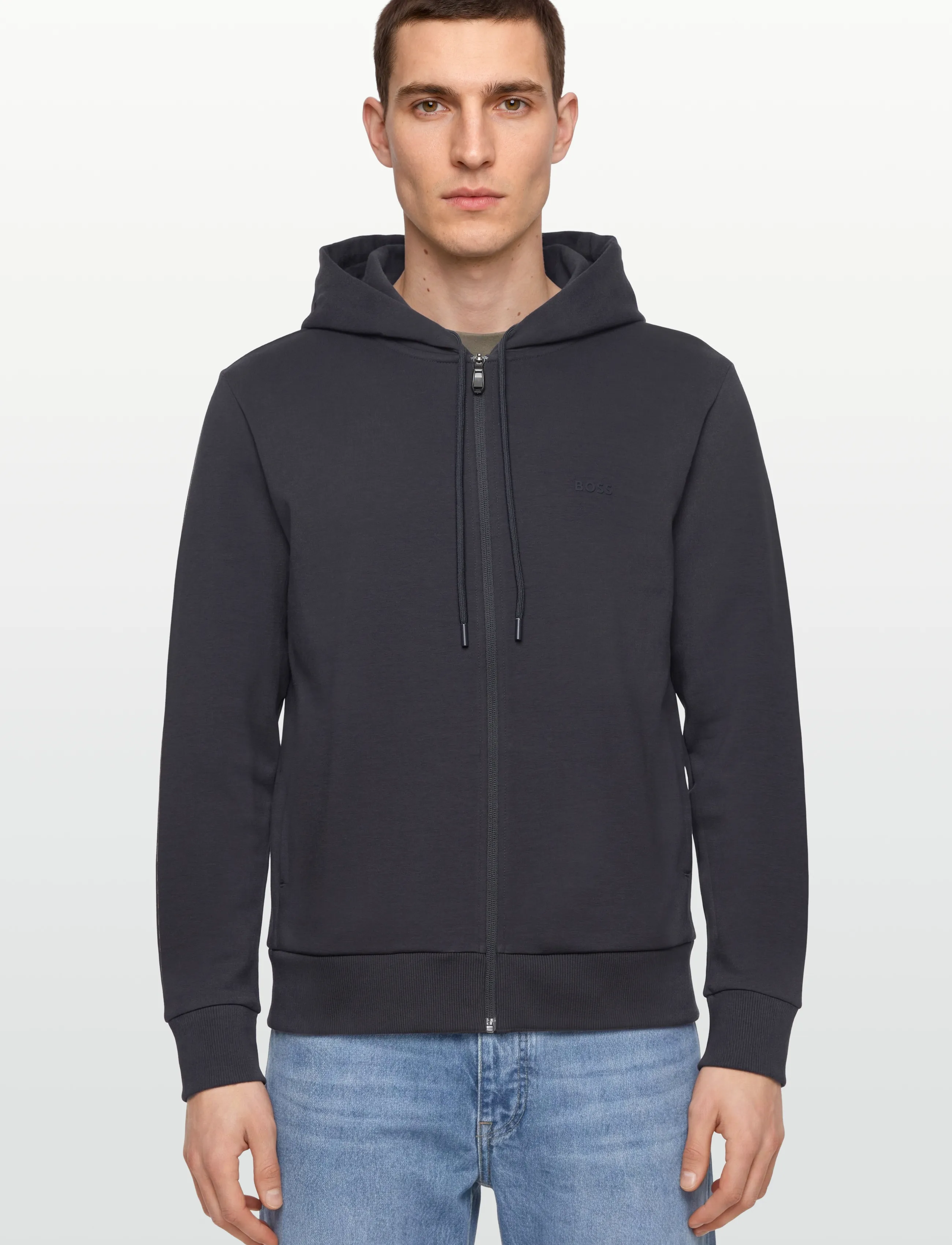 BOSS - Saggy - kapuutsiga dressipluusid - dark blue - 3