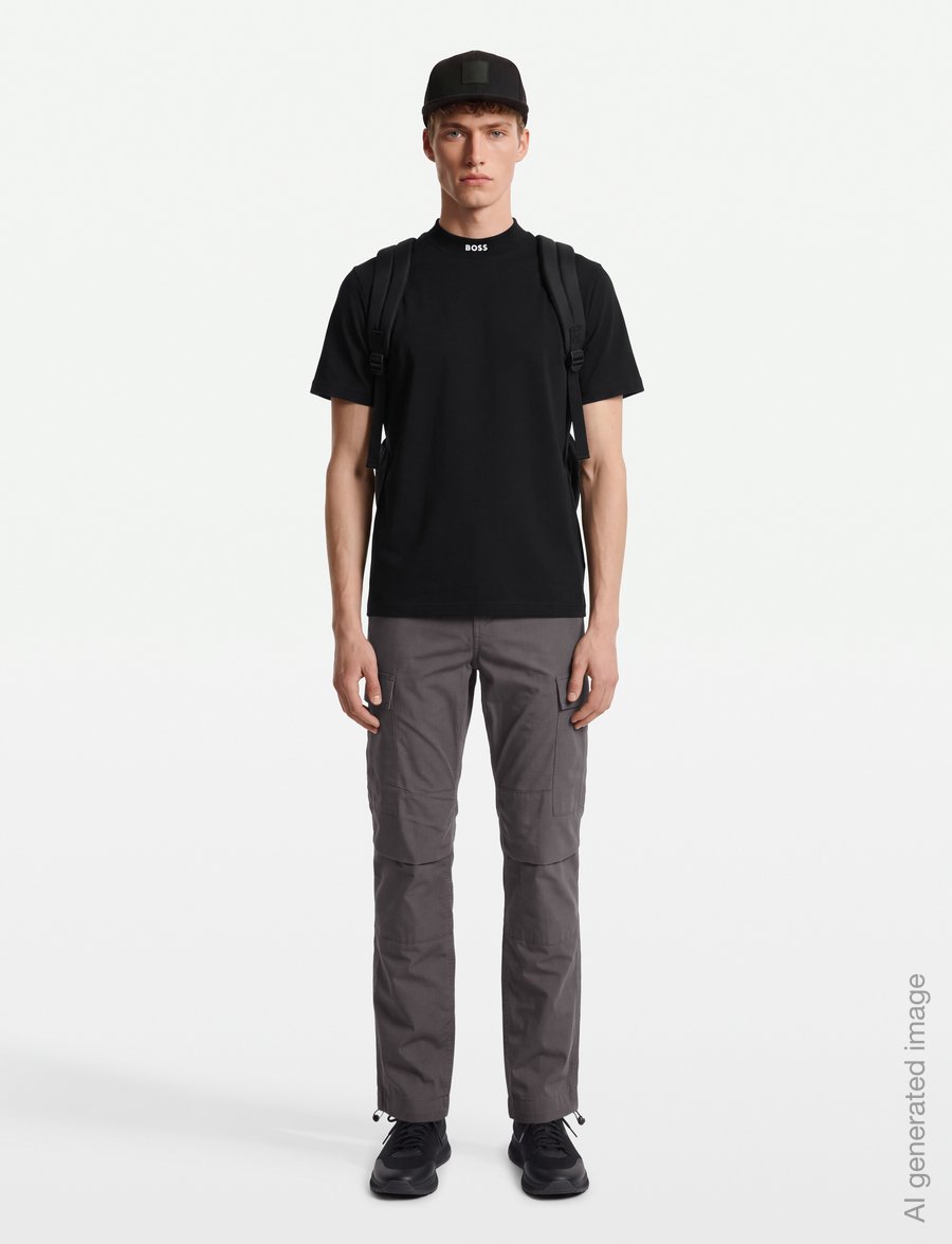 BOSS - Tee Collar - t-shirts - black - 0