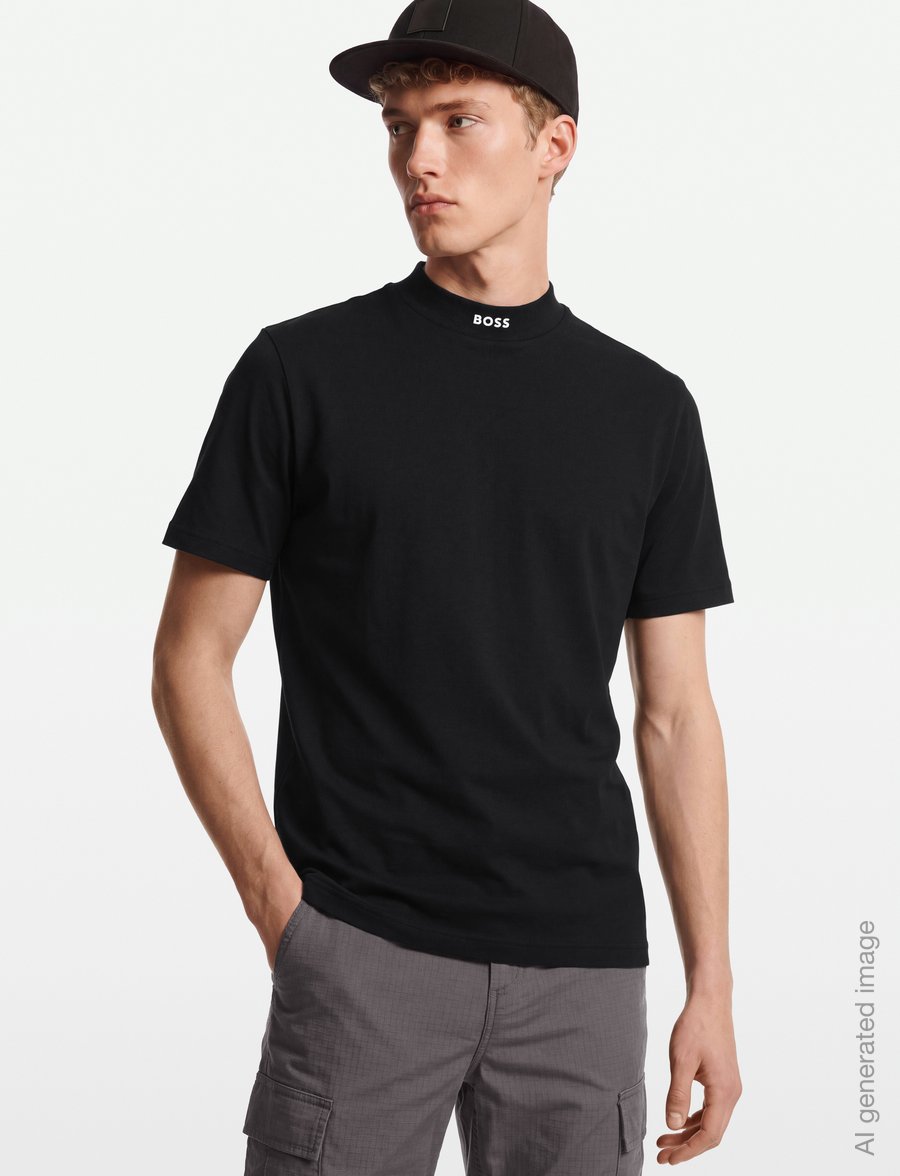 BOSS - Tee Collar - t-shirts - black - 3