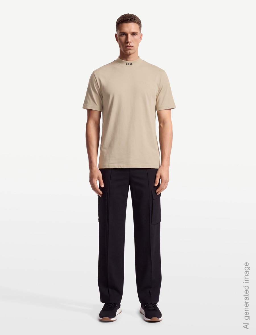 BOSS - Tee Collar - oberteile & t-shirts - light beige - 0