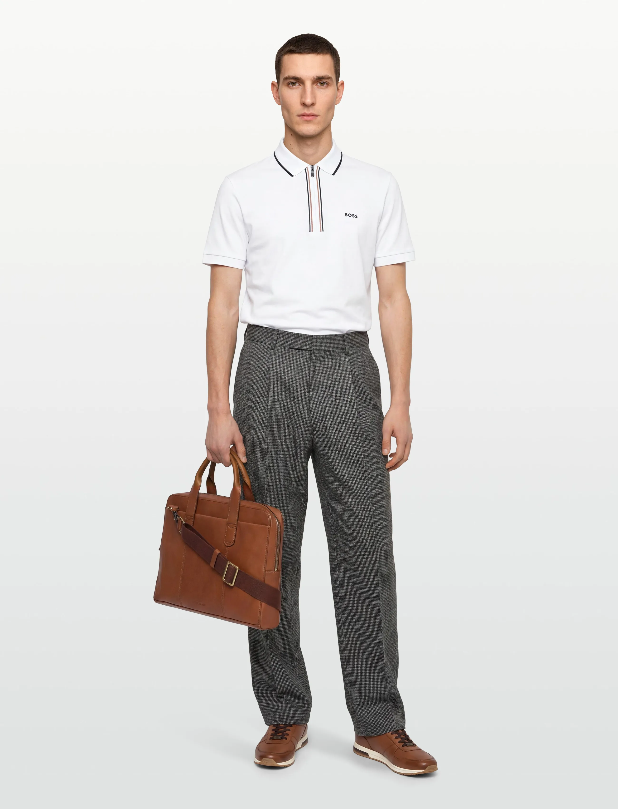 BOSS Philix Goc, XL, Sport Polos, Weiß - Short-sleeved Männerswear