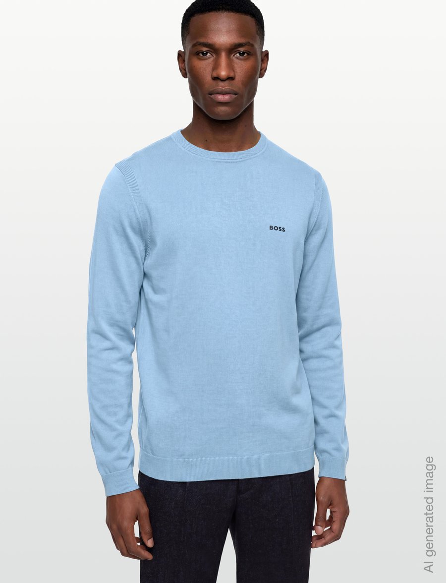 BOSS - KN_Ever-X CN - rund hals - open blue - 3