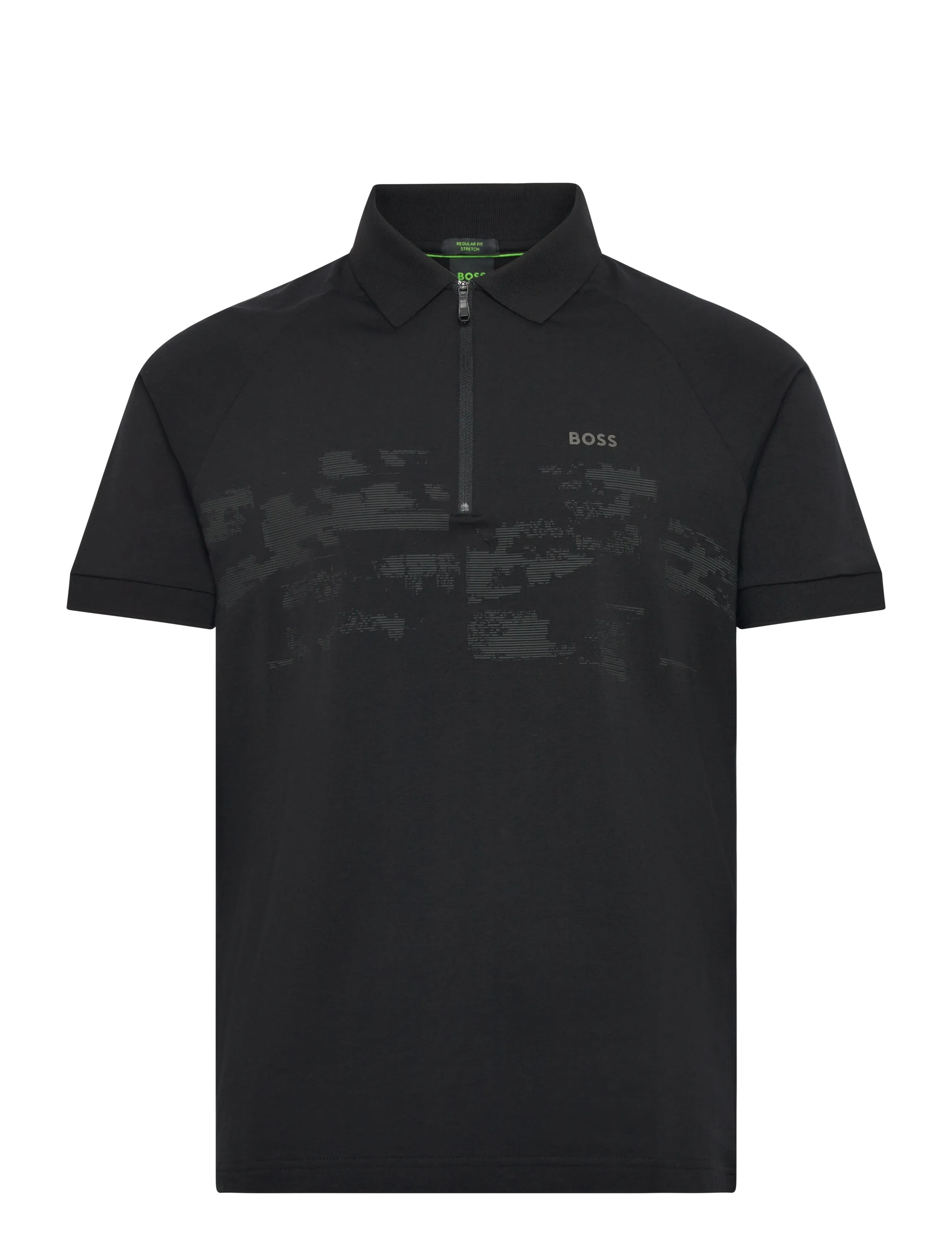 BOSS Pl_Globe Pattern, S, Black, Sport Polos > Sport Short-sleeved Polos, Herre