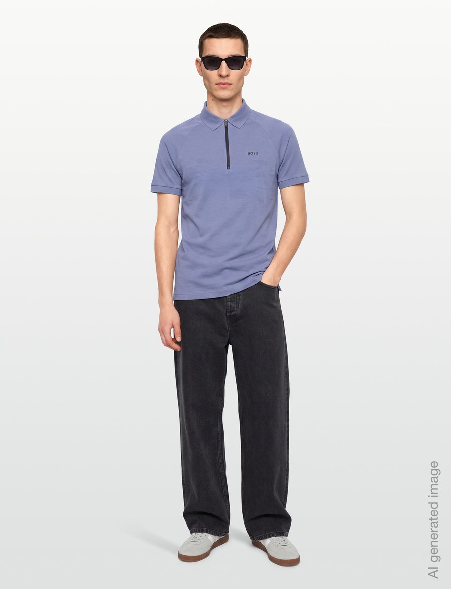 BOSS - PL_Globe Pattern - oberteile & t-shirts - light/pastel blue - 0