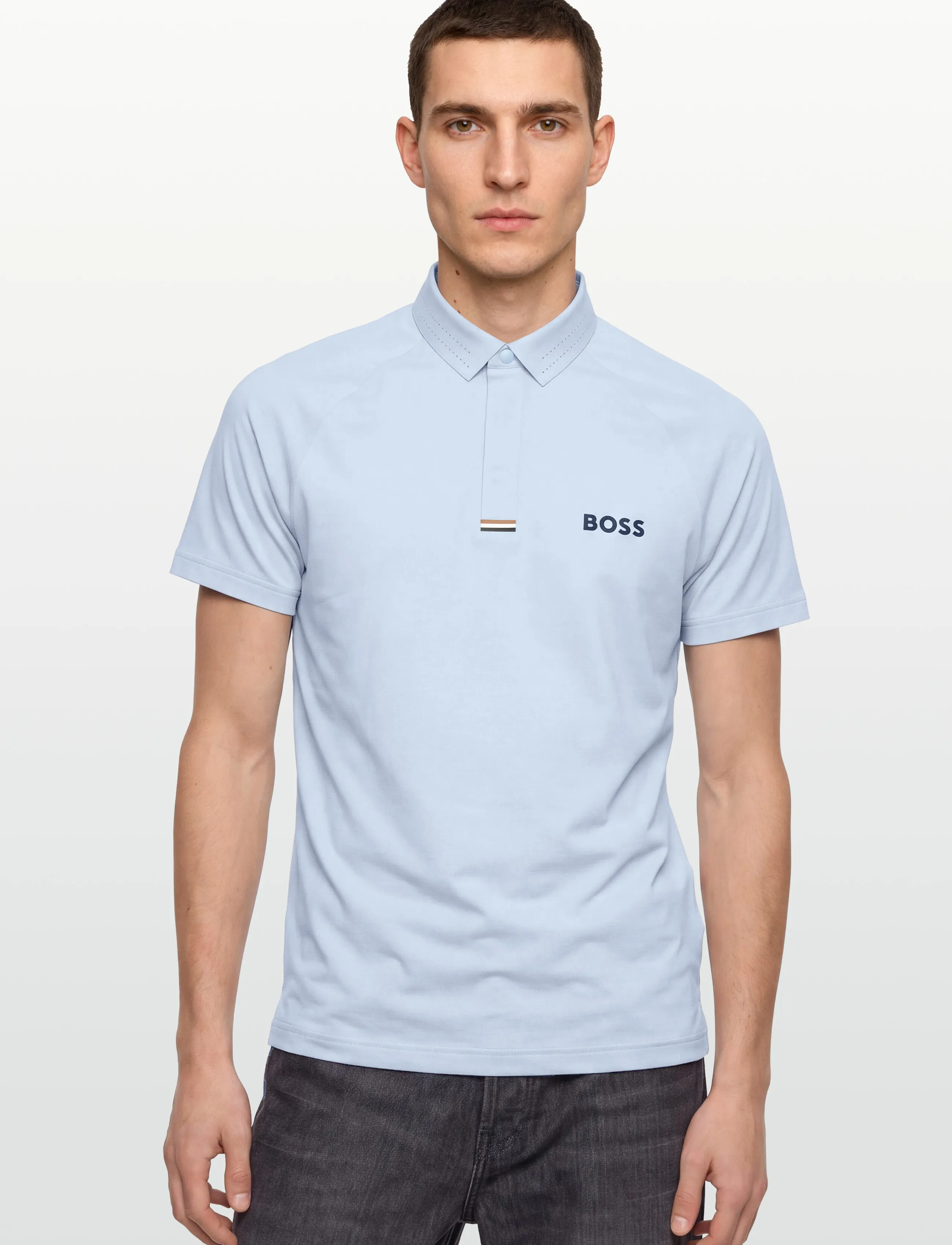 BOSS - PL_GOC Paddytech - kortärmade pikéer - open blue - 3