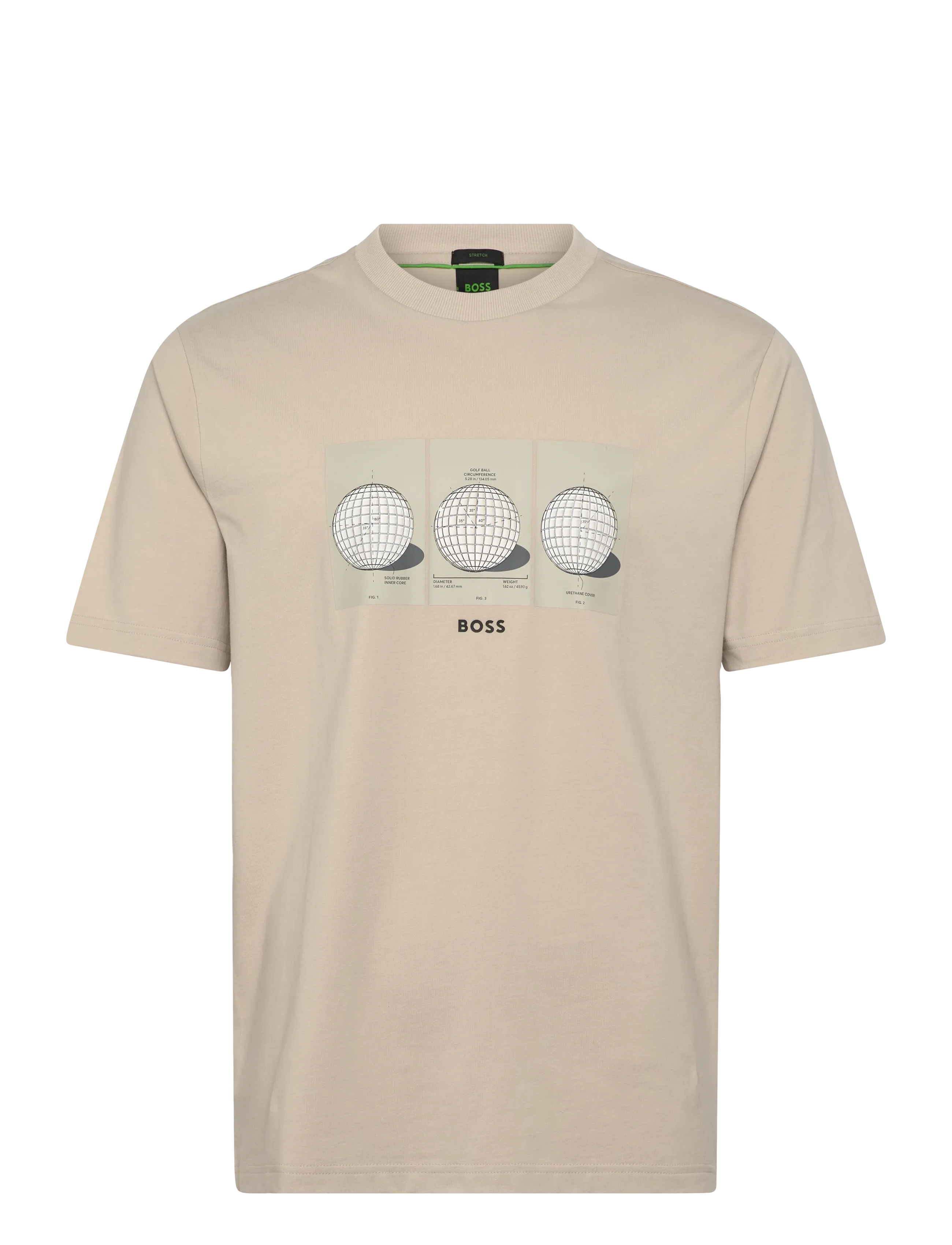 BOSS TS_Terrace Photo - Riided - LIGHT BEIGE / beige