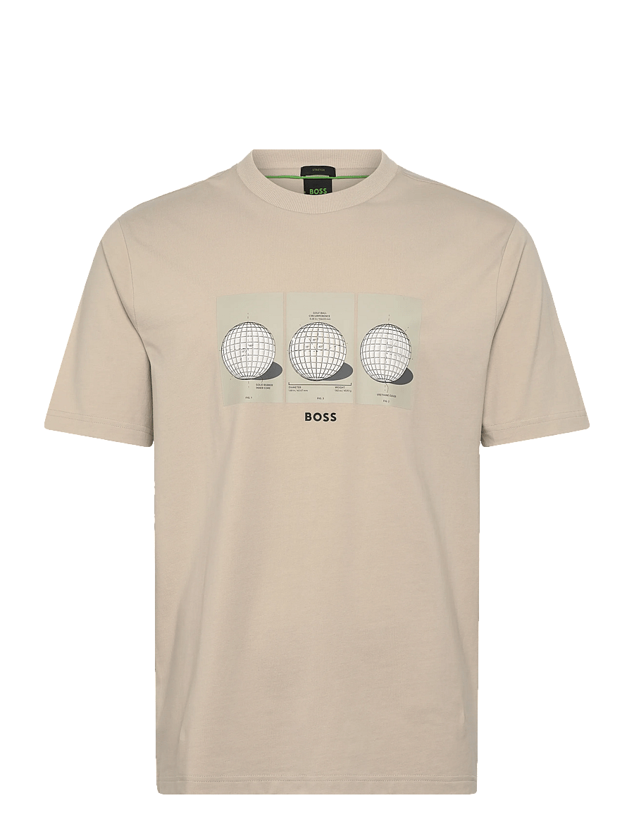BOSS - TS_Terrace Photo - oberteile & t-shirts - light beige - 1