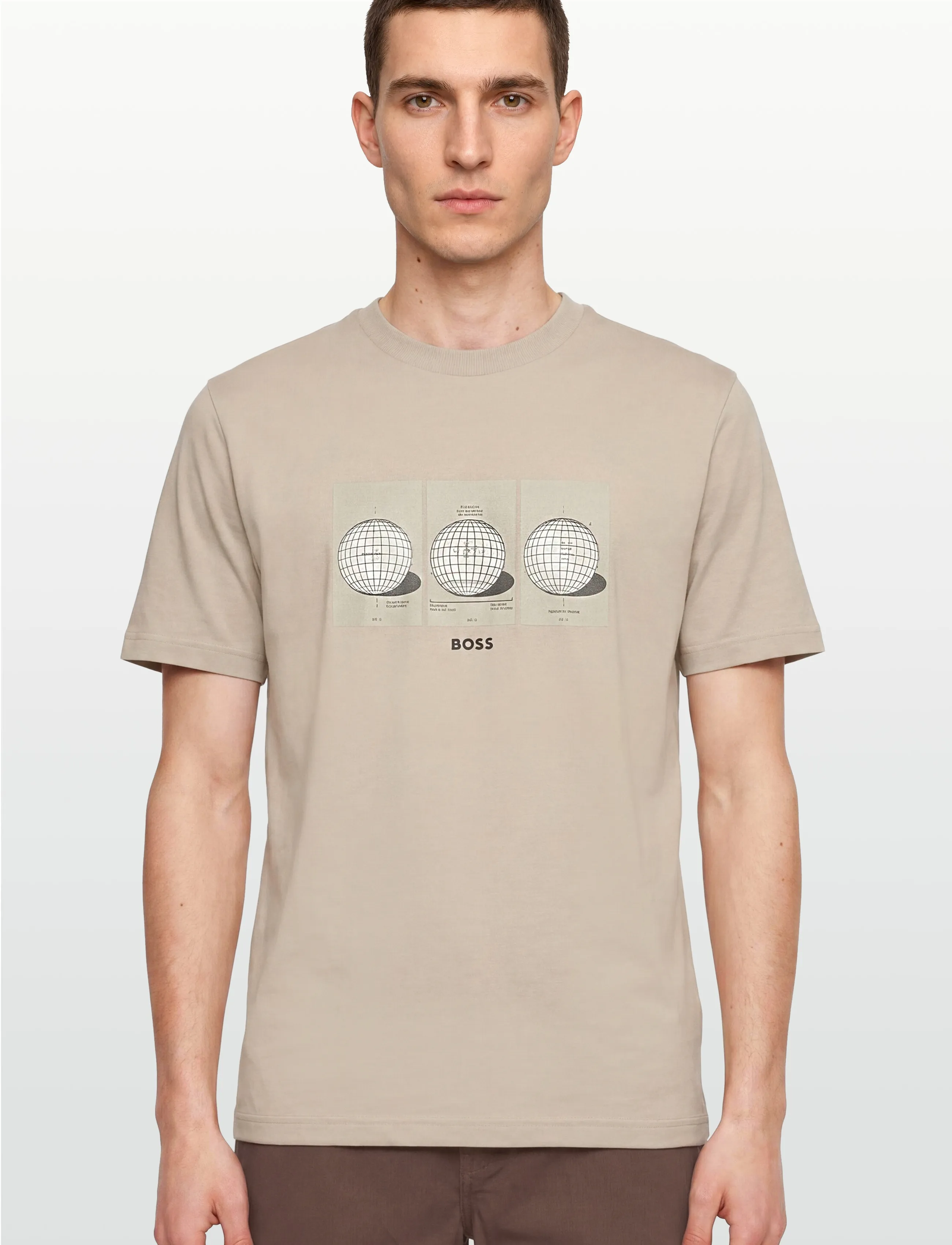 BOSS - TS_Terrace Photo - t-shirts - light beige - 3