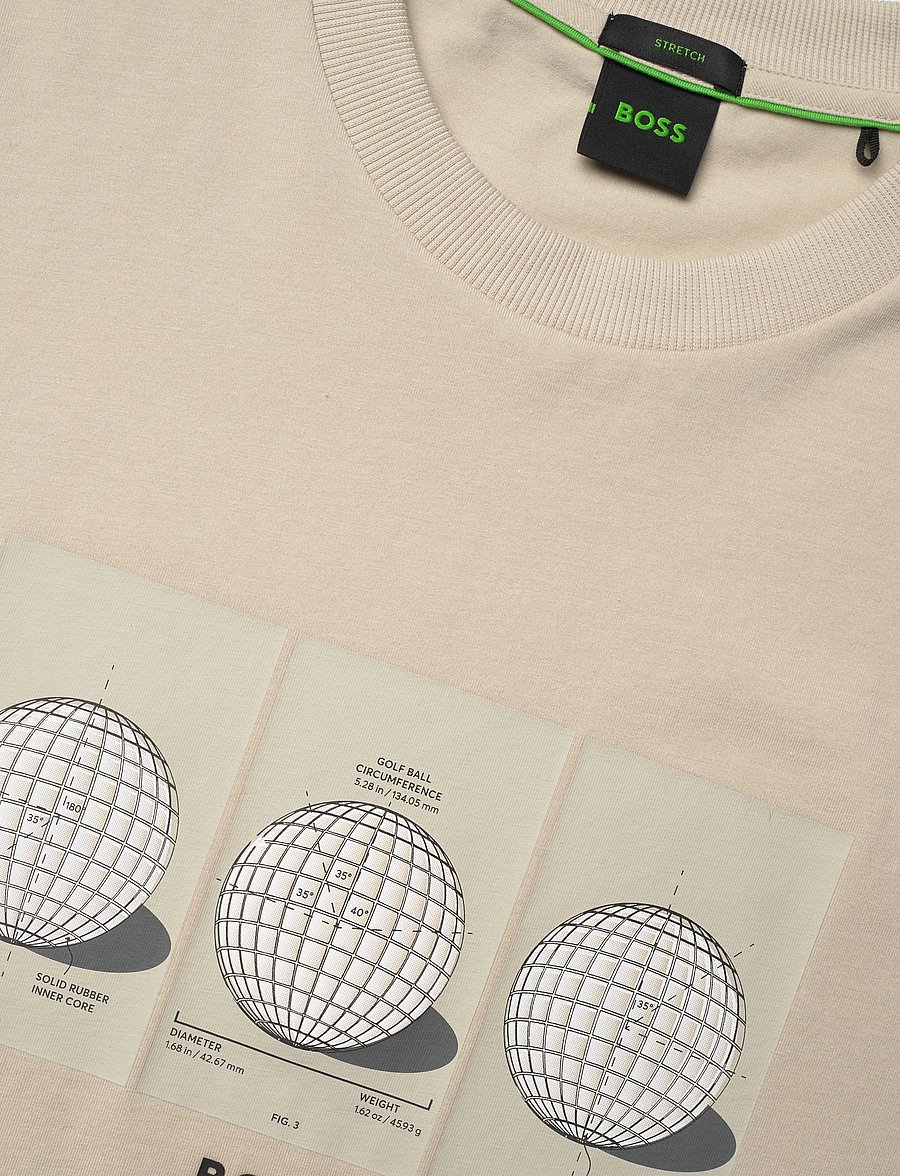BOSS - TS_Terrace Photo - oberteile & t-shirts - light beige - 5