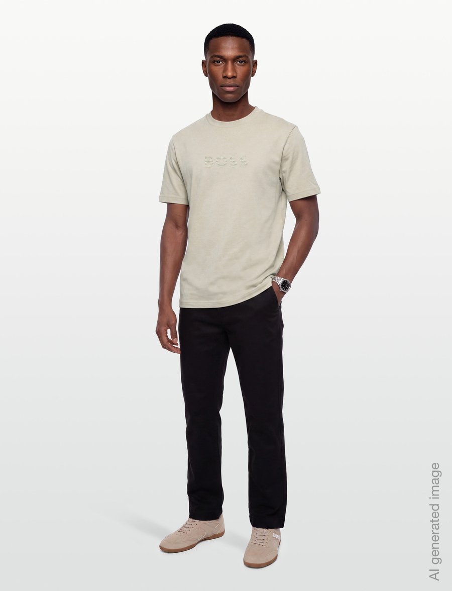 BOSS - TS_Terrace Logo - t-shirts - light beige - 0