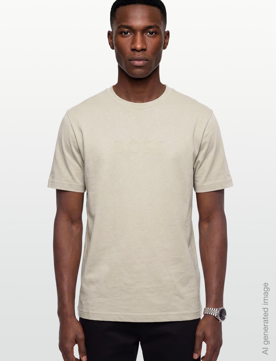 BOSS - TS_Terrace Logo - t-shirts - light beige - 3