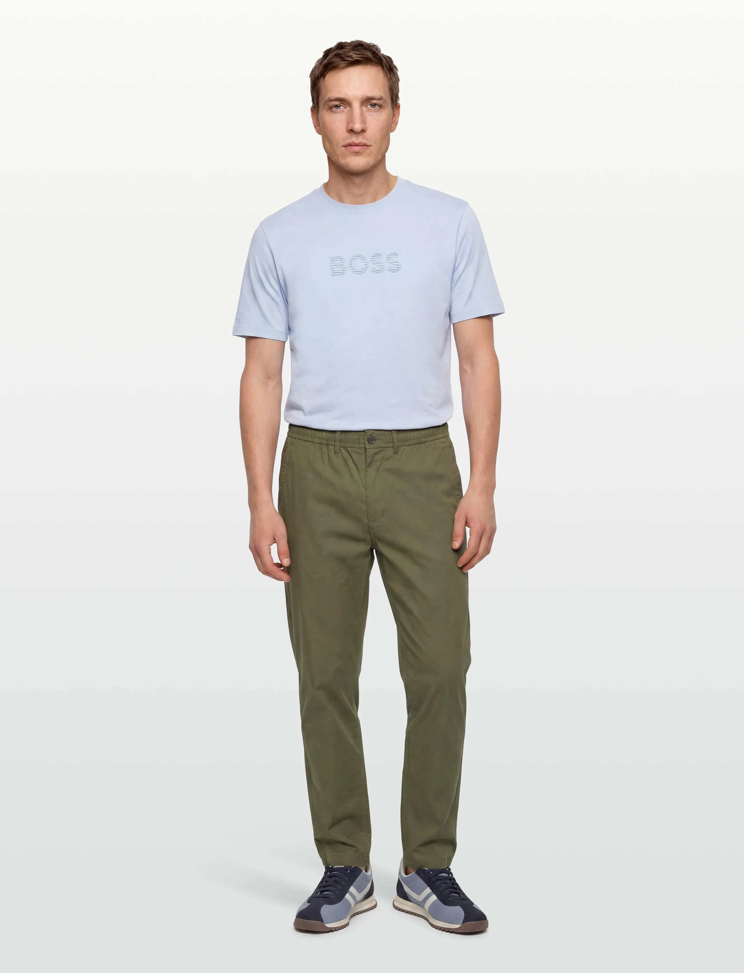 BOSS - TS_Terrace Logo - short-sleeved t-shirts - open blue - 0