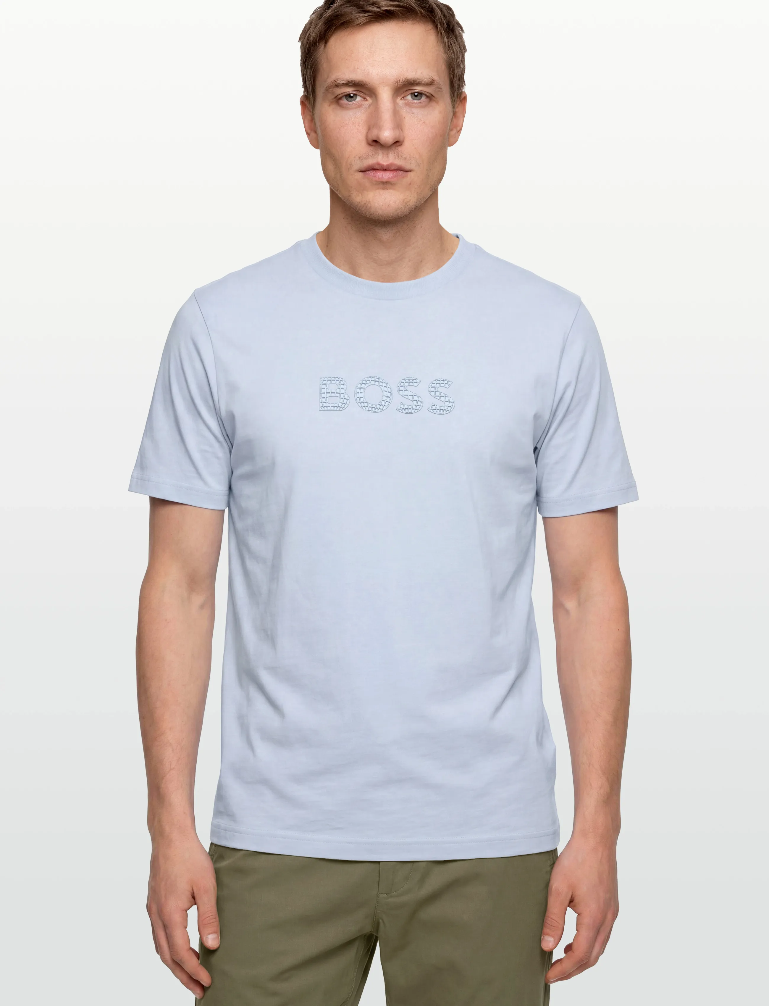 BOSS - TS_Terrace Logo - short-sleeved t-shirts - open blue - 3