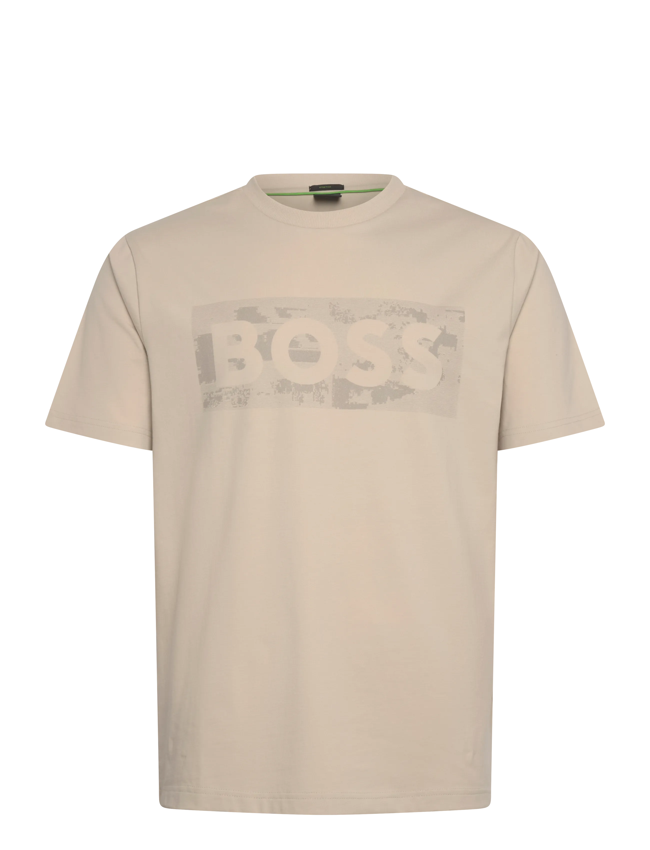 BOSS TS_Globe LogoPattern - Tøj - LIGHT BEIGE / beige