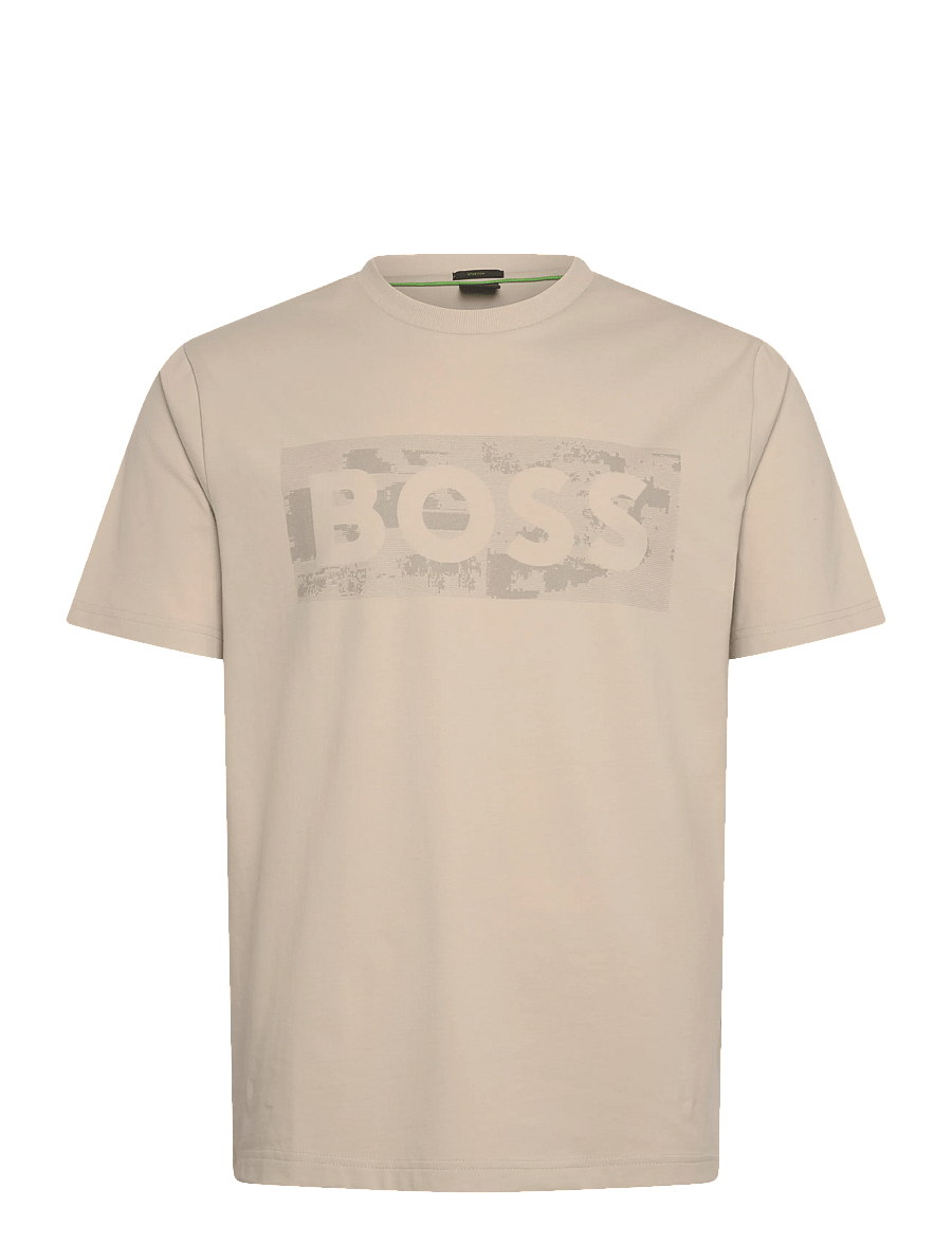 BOSS - TS_Globe LogoPattern - oberteile & t-shirts - light beige - 1