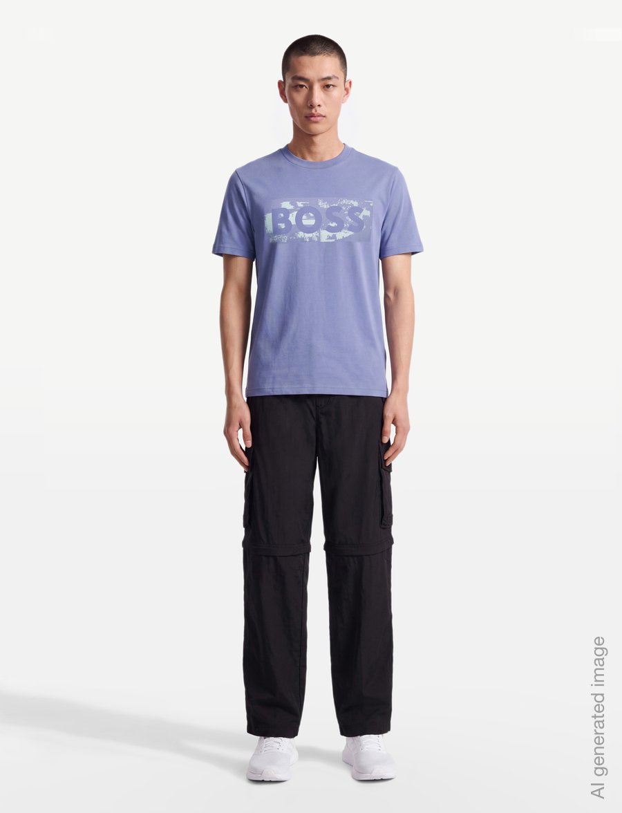 BOSS - TS_Globe LogoPattern - t-shirts - light/pastel blue - 0