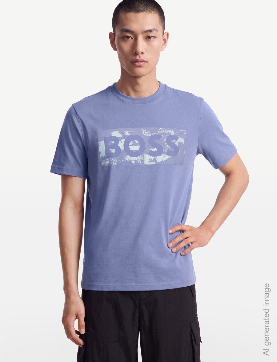 BOSS - TS_Globe LogoPattern - t-shirts - light/pastel blue - 3