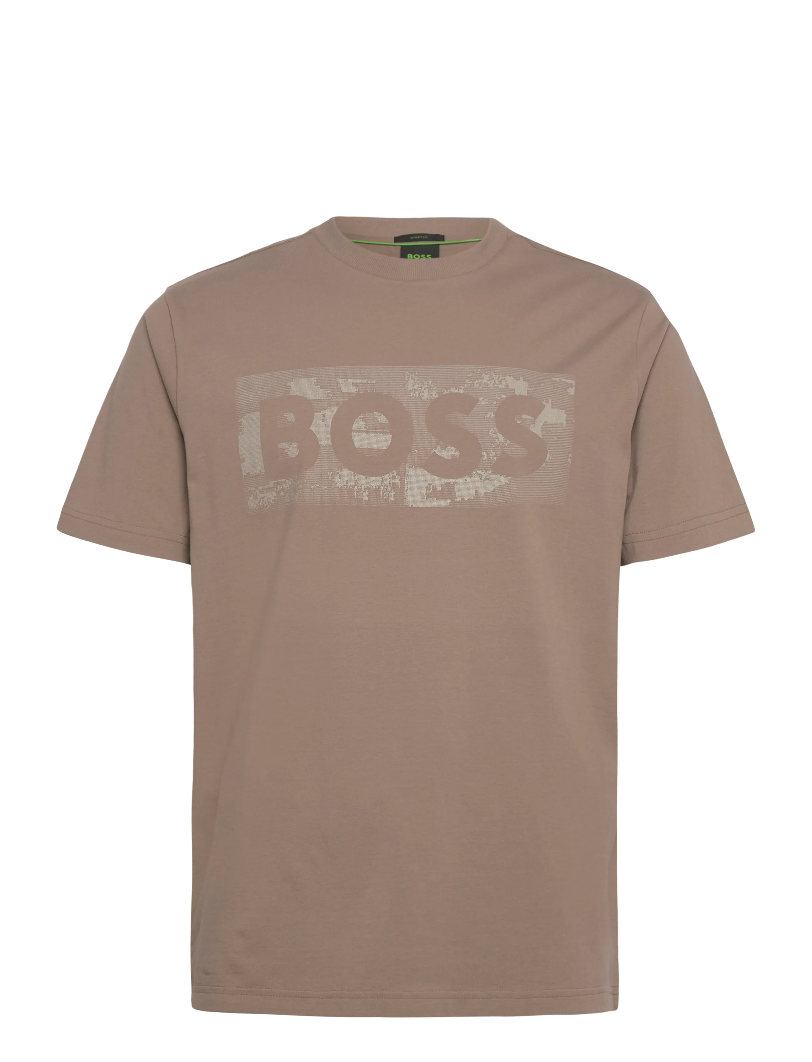 BOSS Ts_Globe Logopattern, S, Beige, Sport Overdele > Sport T-shirts, Herre