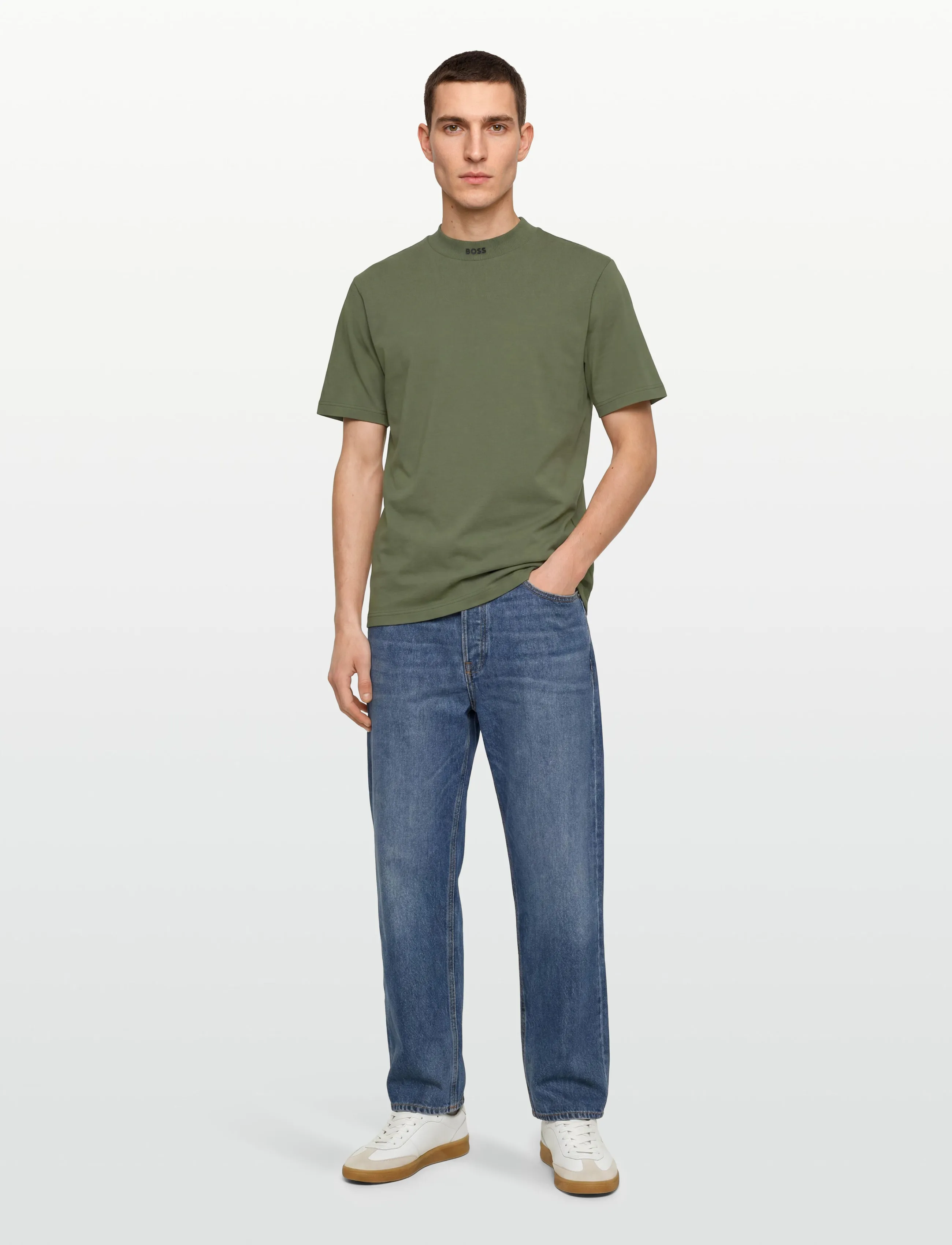 BOSS - Tee Collar - dark beige - 0