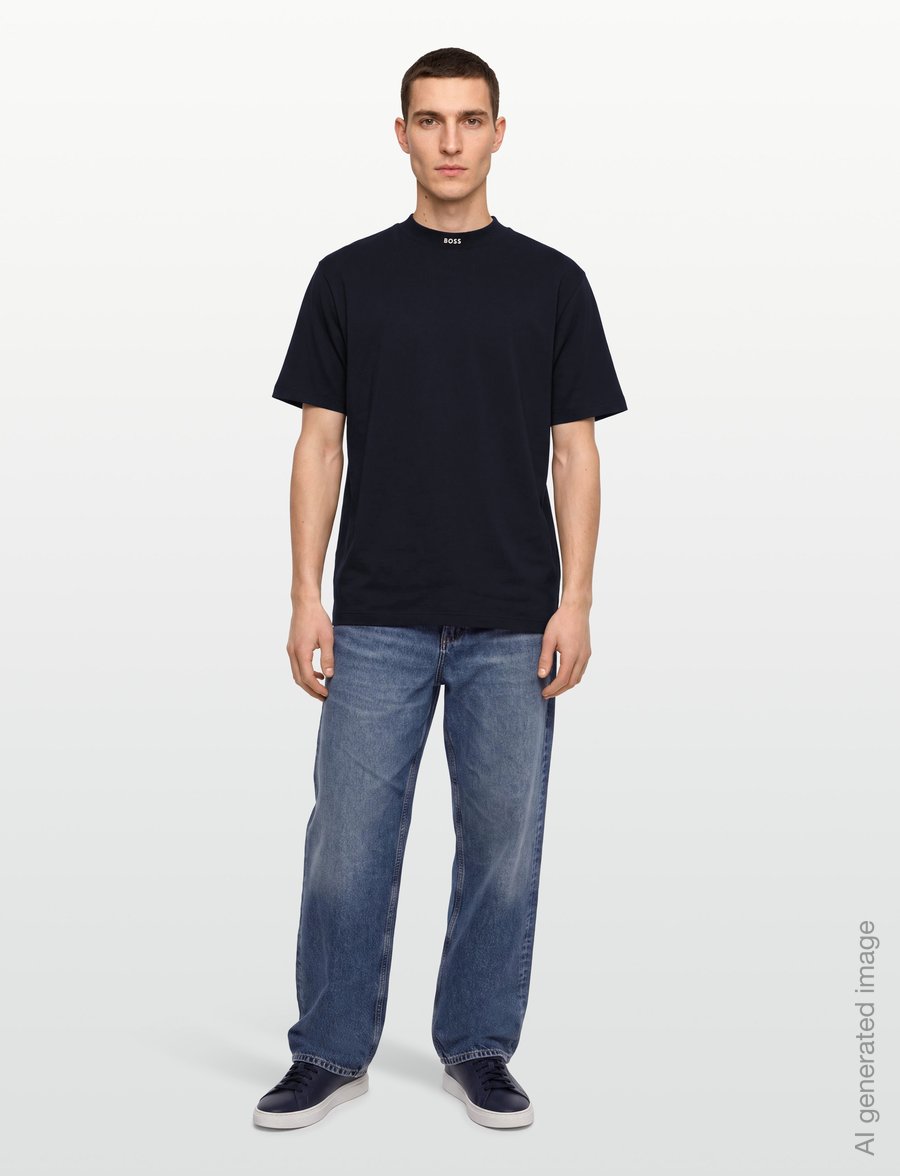 BOSS - Tee Collar - oberteile & t-shirts - dark blue - 0