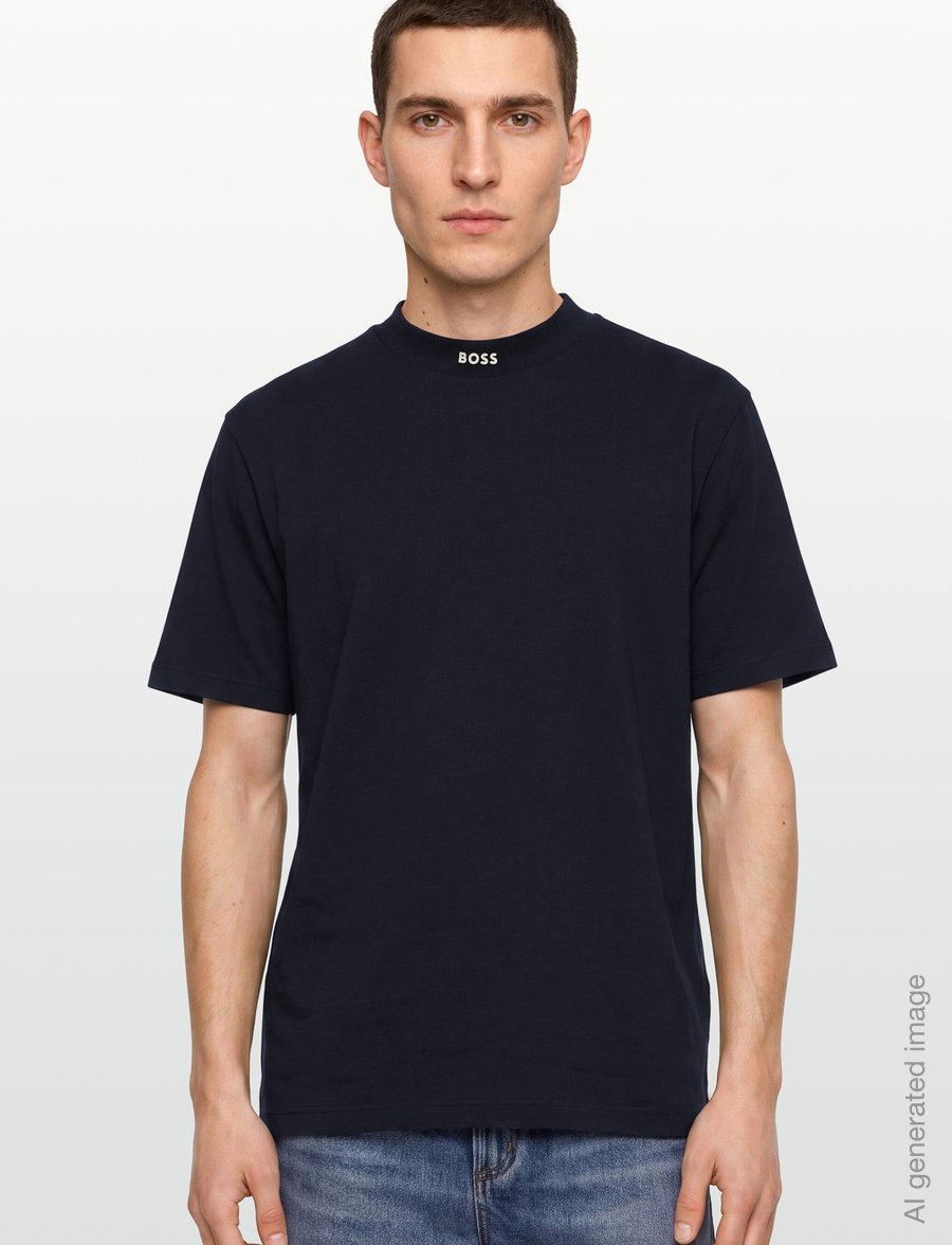 BOSS - Tee Collar - oberteile & t-shirts - dark blue - 3