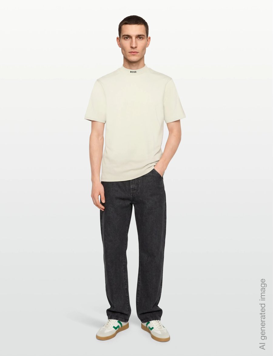 BOSS - Tee Collar - tops & t-shirts - light beige - 0